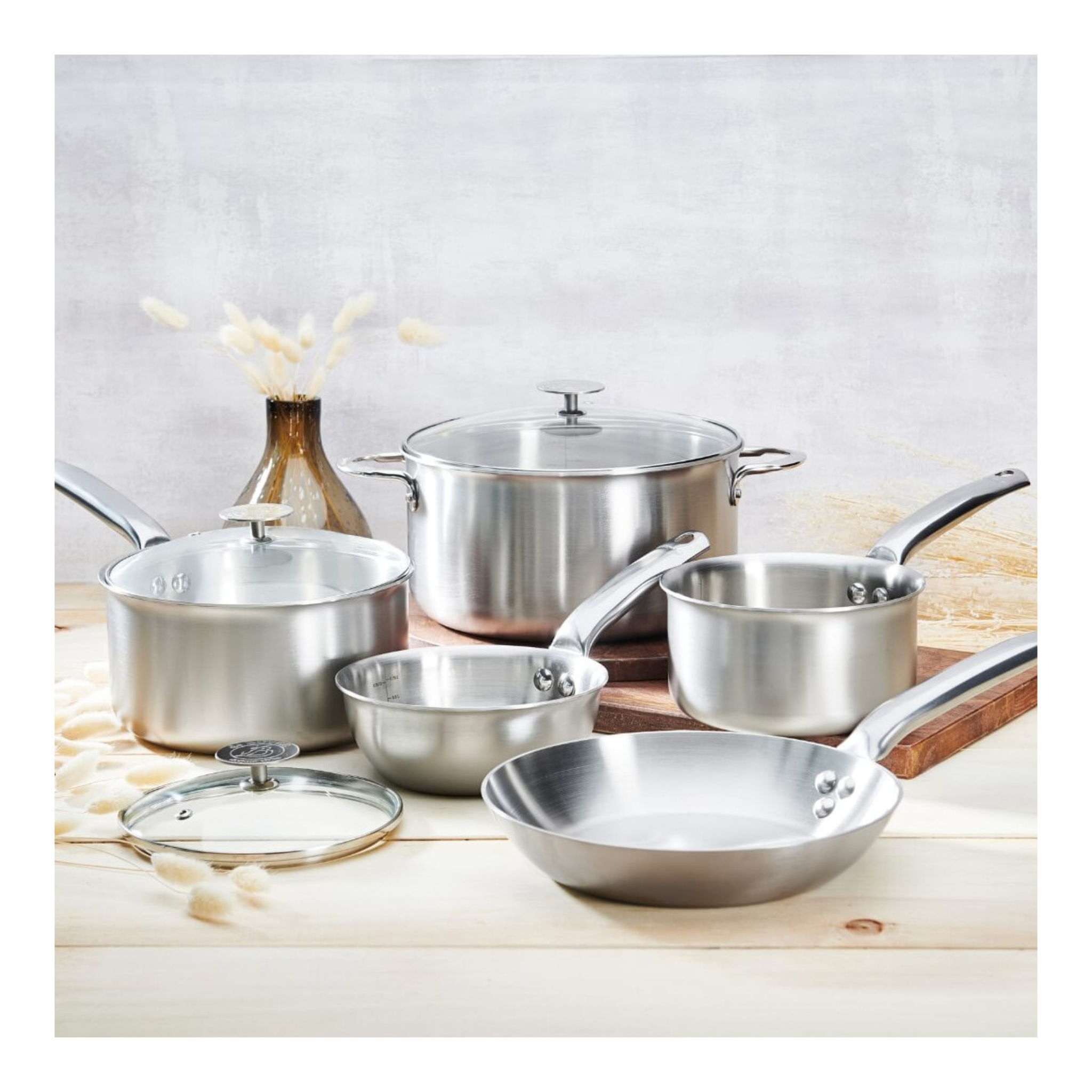 De Buyer - Batterie de cuisine 8 pièces en inox ALCHIMY