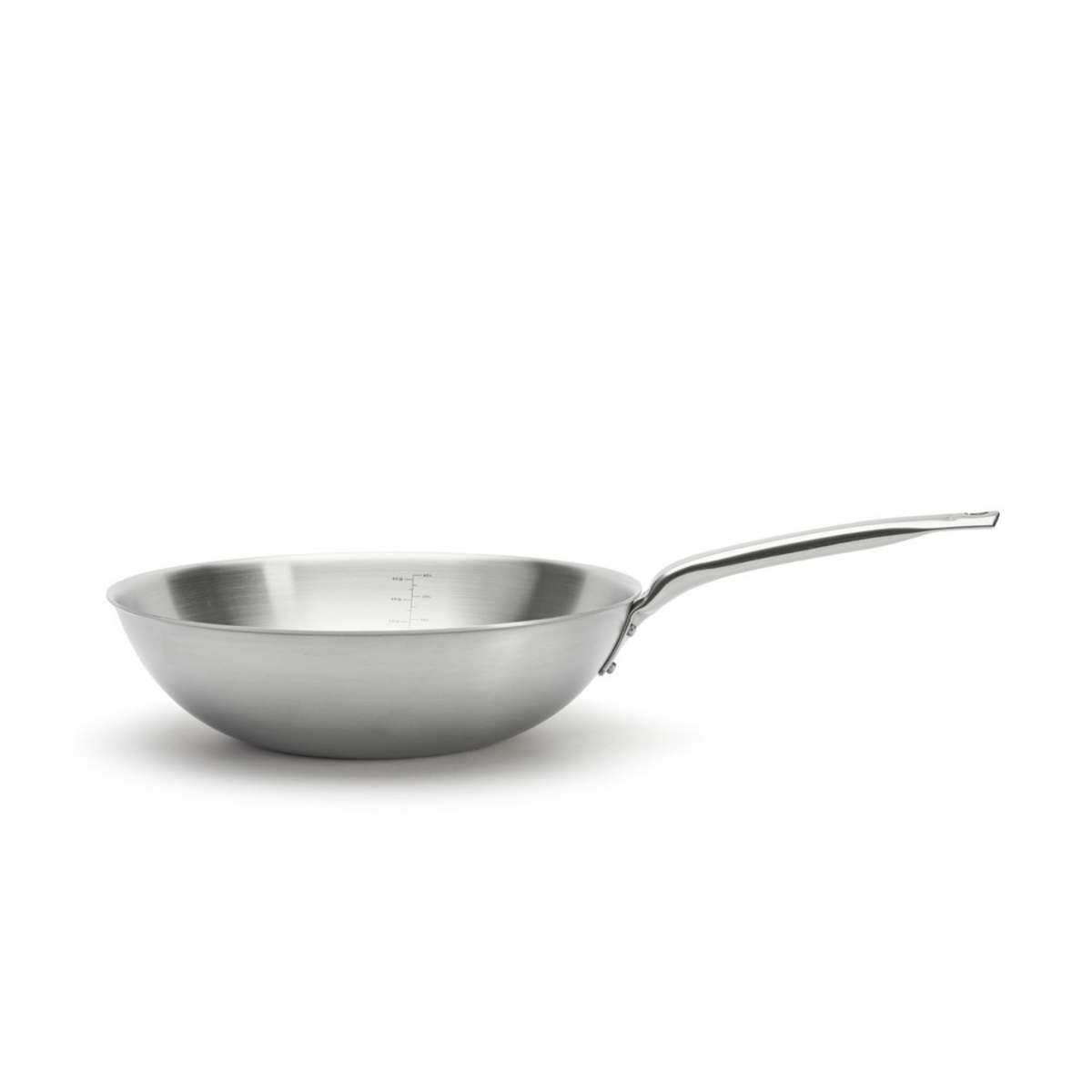 Wok en inox De Buyer vue de côté