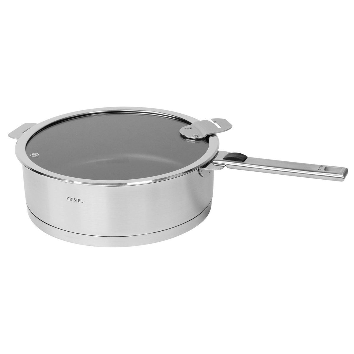 Sauteuse inox Cristel avec couvercle et poignée amovible