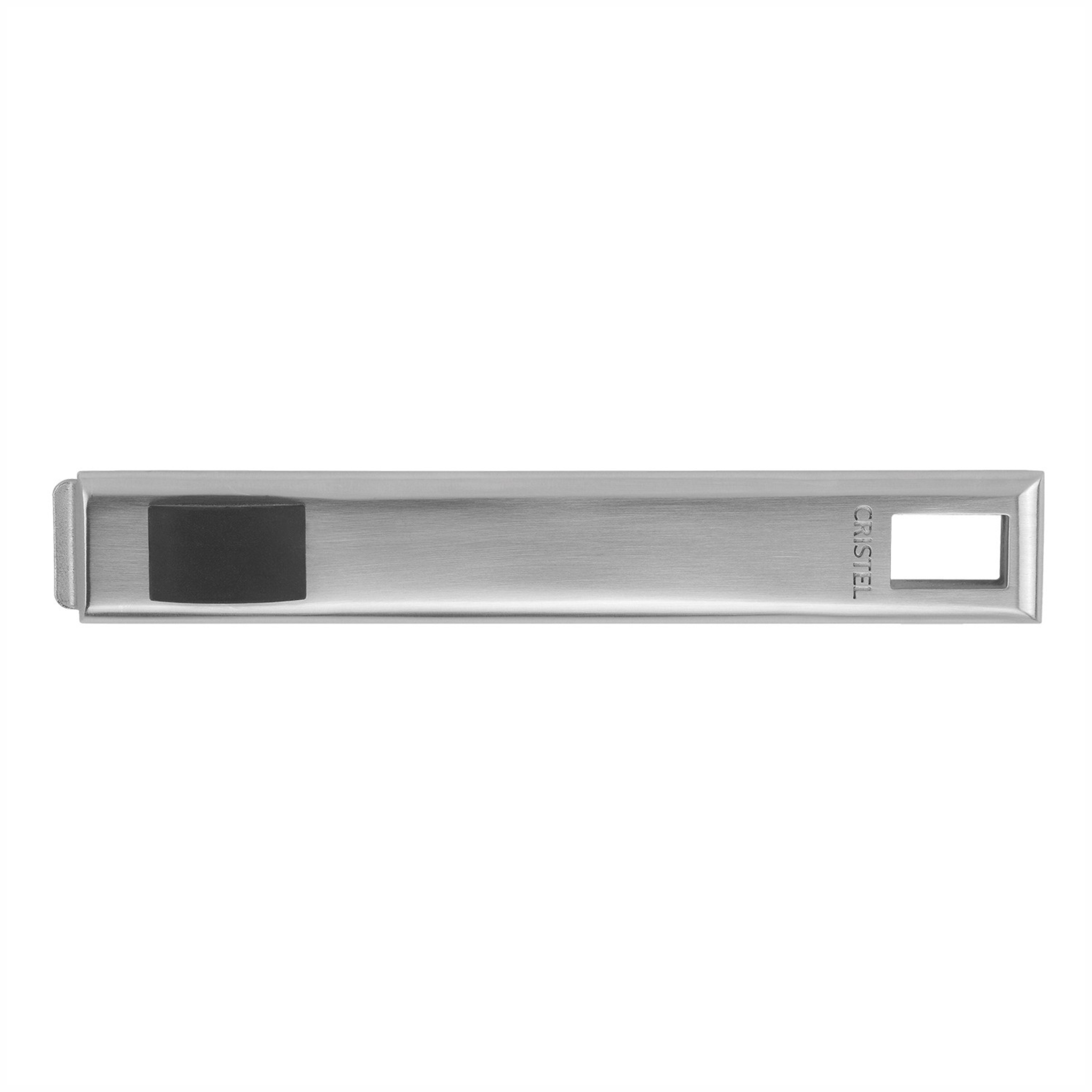 Cristel - Poignée plate amovible en inox brossé bouton silicone Strate