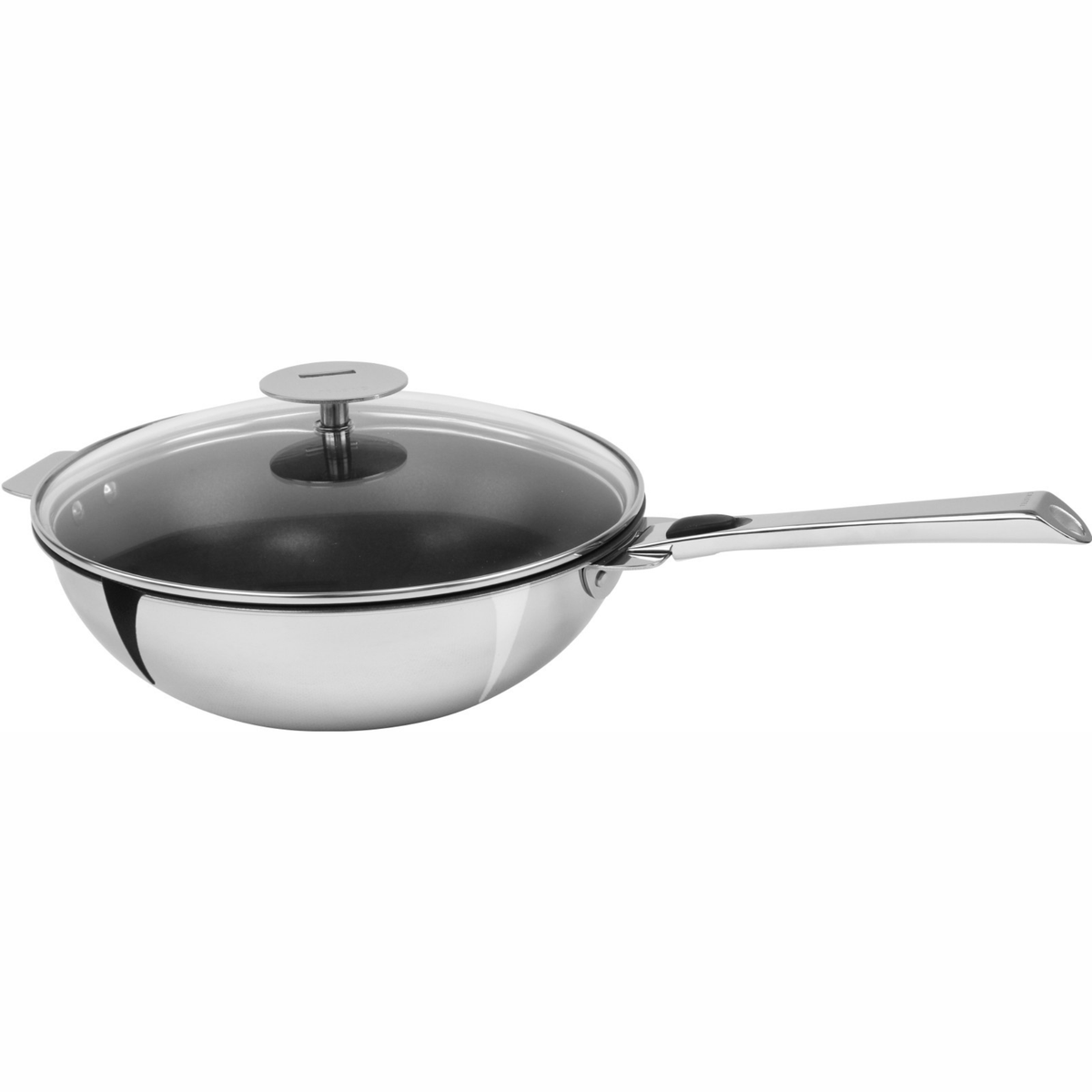 Sauteuse inox antiadhésive Cristel avec couvercle et poignée