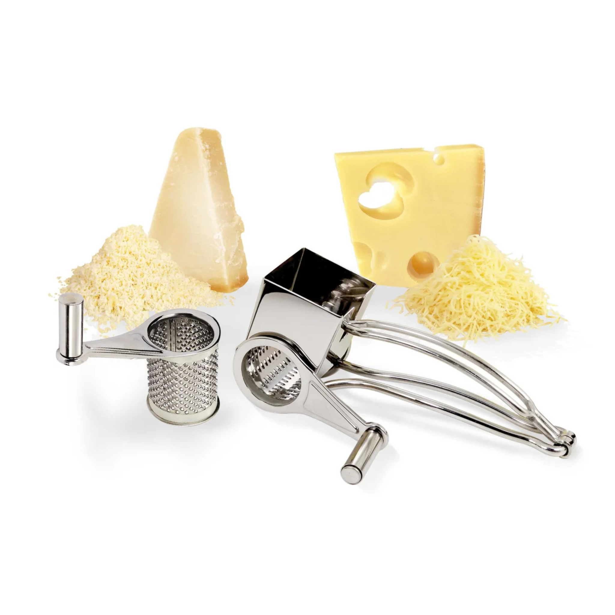 La Bonne Graine - Moulin Râpe à Fromage Inox 2 Tambours 26 cm