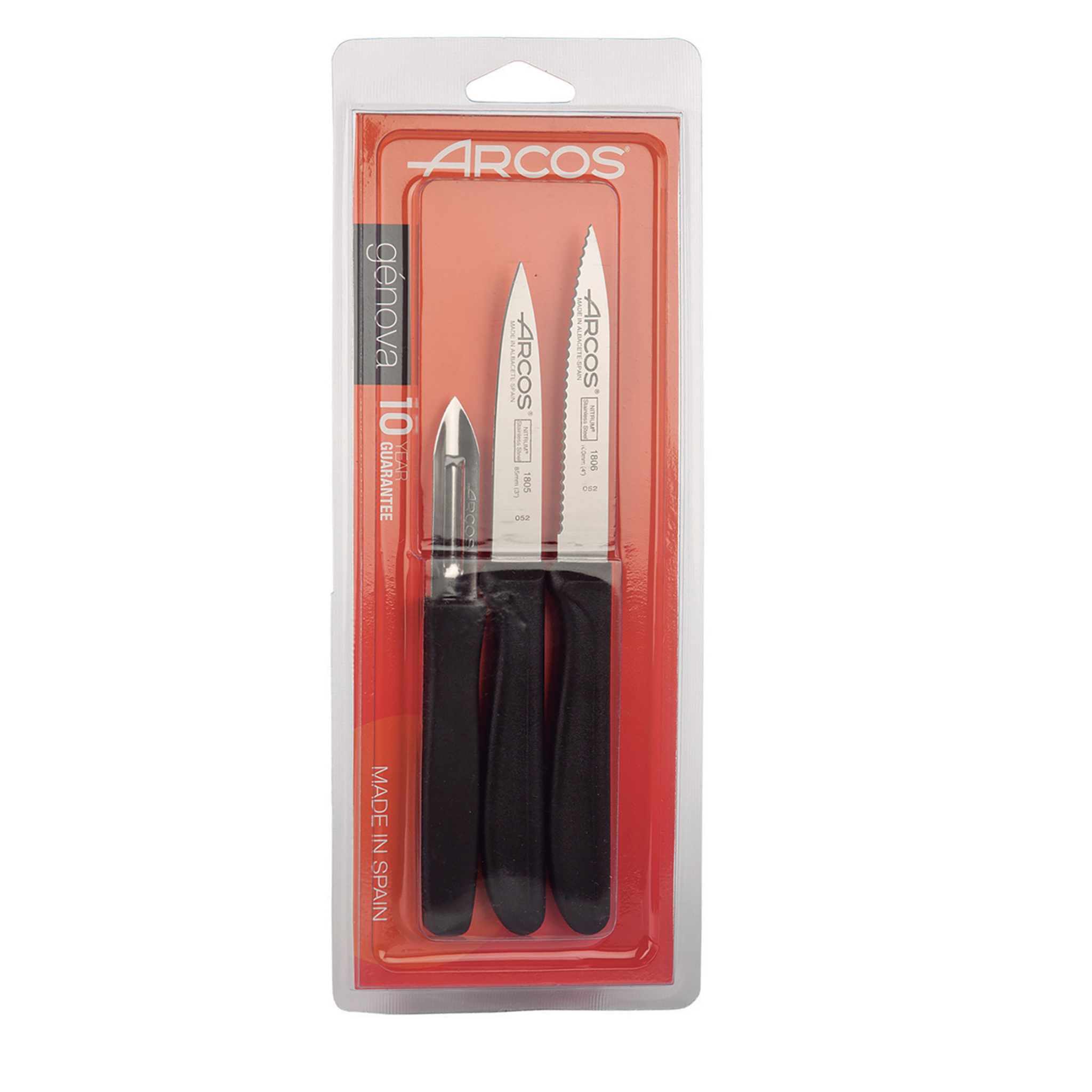 Arcos - Set de 3 Couteaux Éco 55, 85 et 100 mm