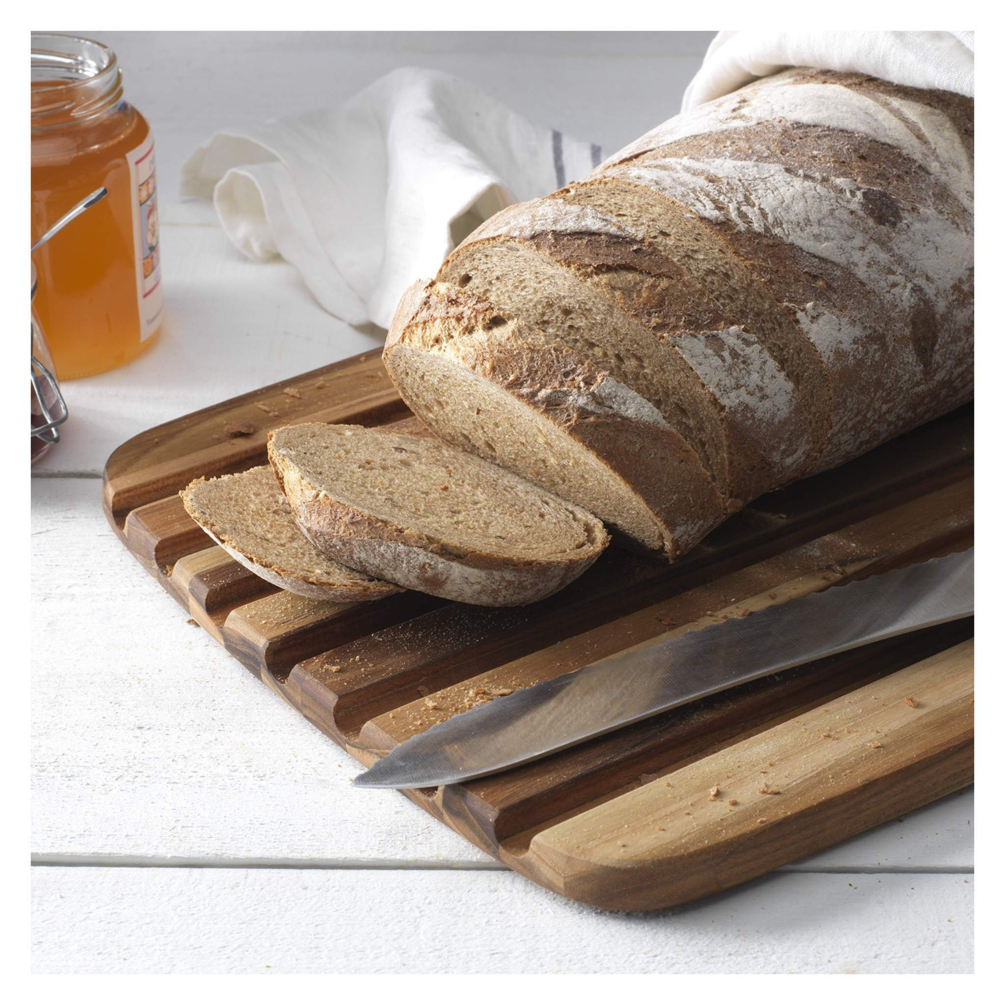 Cristel - Planche à Pain en Teck Bois de Fil 41 x 28 cm