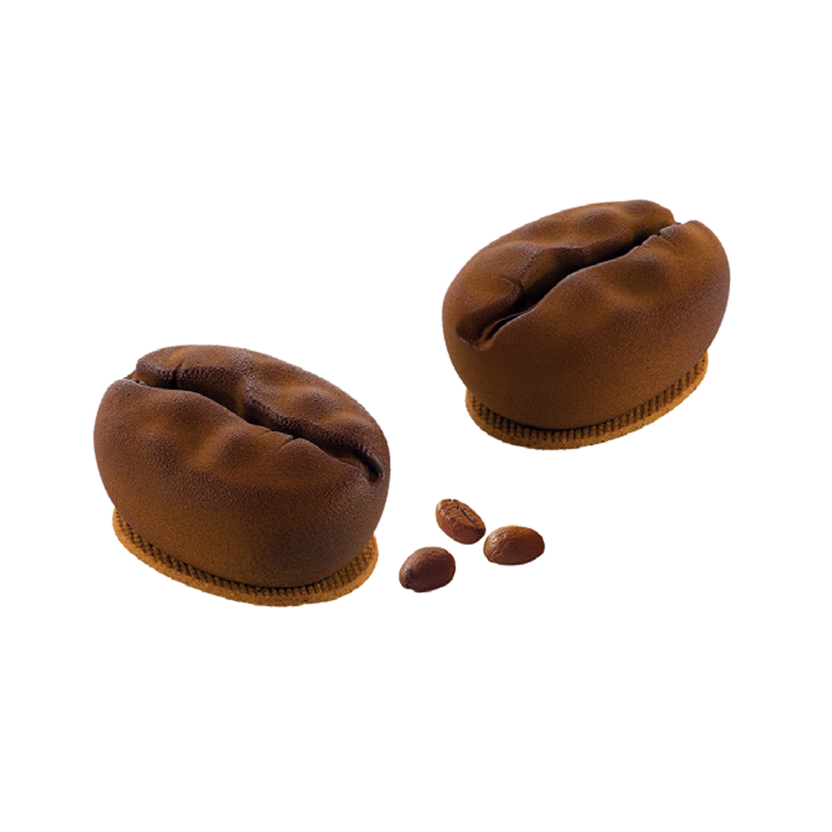 Entremets en forme de grains de café