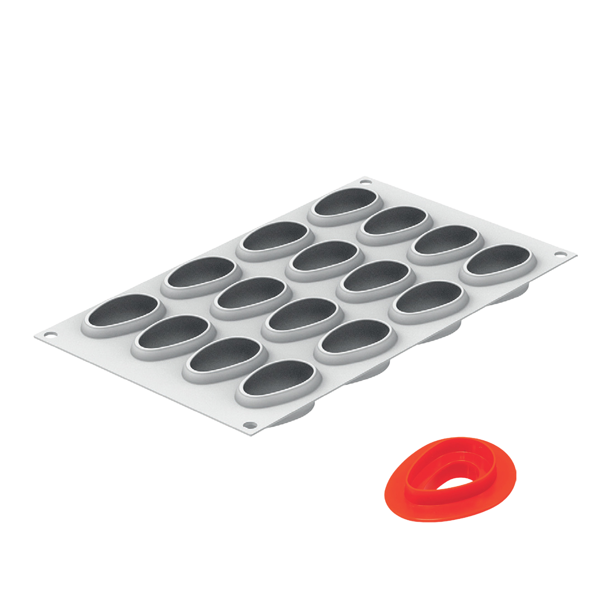 Moule silicone 15 empreintes forme mangue avec découpoir