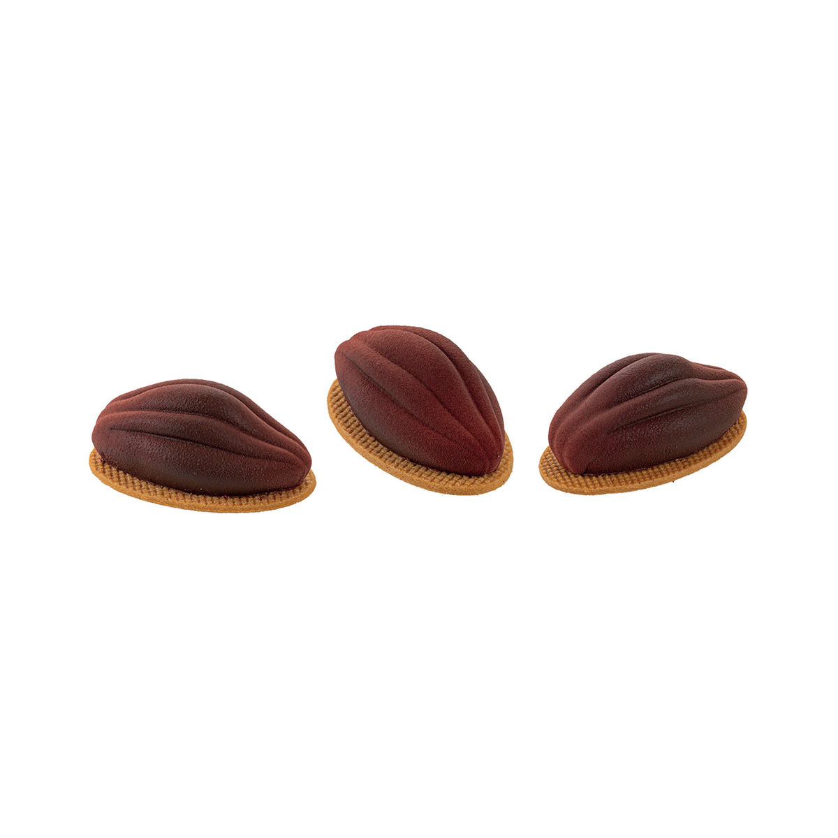 Entremets individuels forme cabosse de cacao