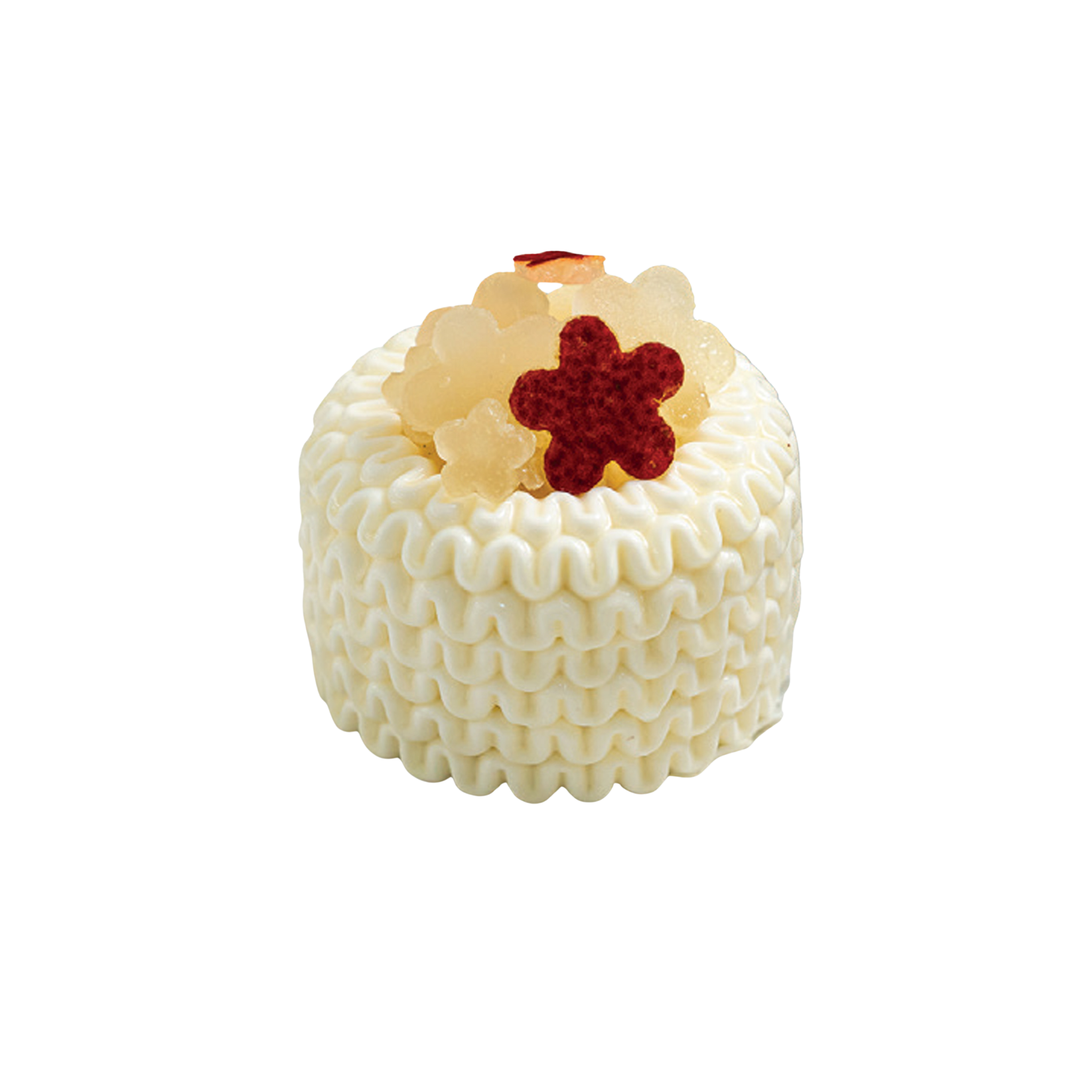 Entremets effet tricot  décor floral