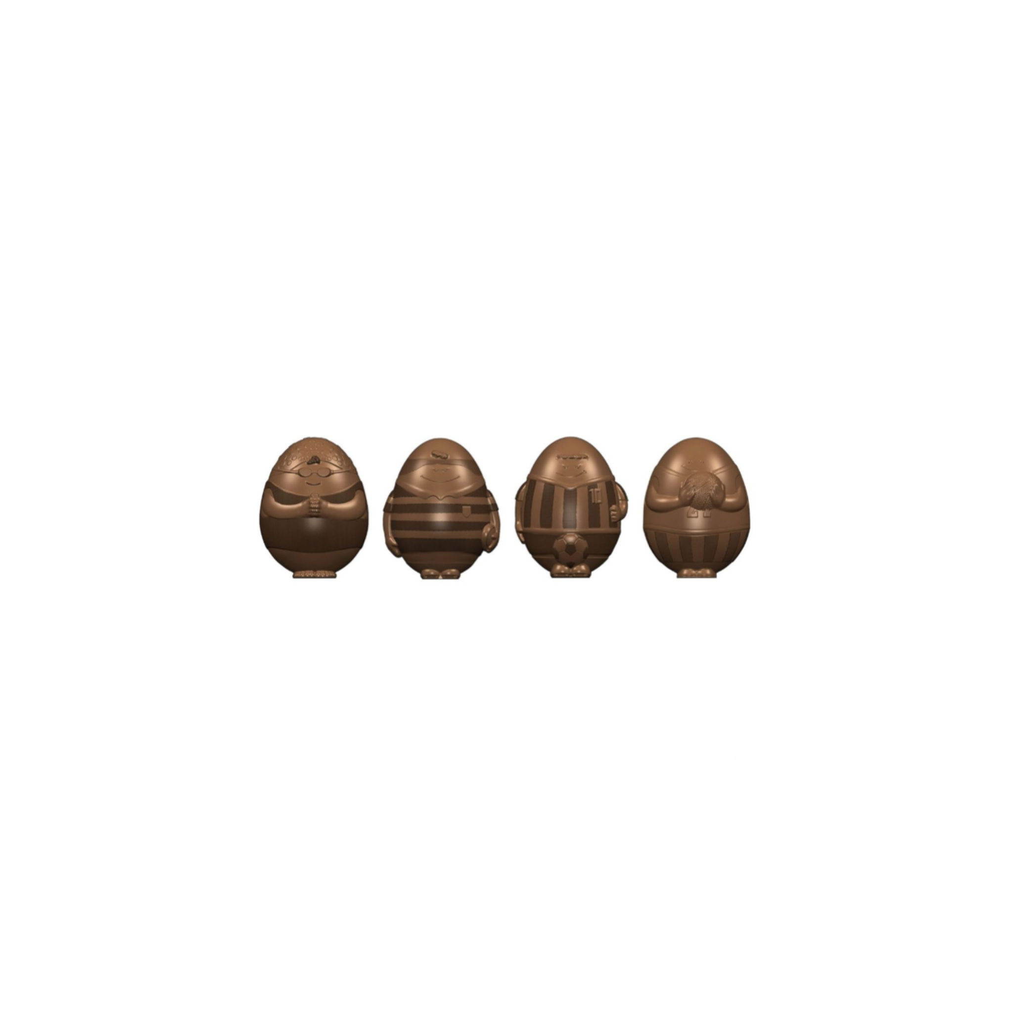 Mallard Ferrière - Moule à chocolat 4 Mini Oeufs Maillot Karaté/Cyclisme/Tennis/Handball