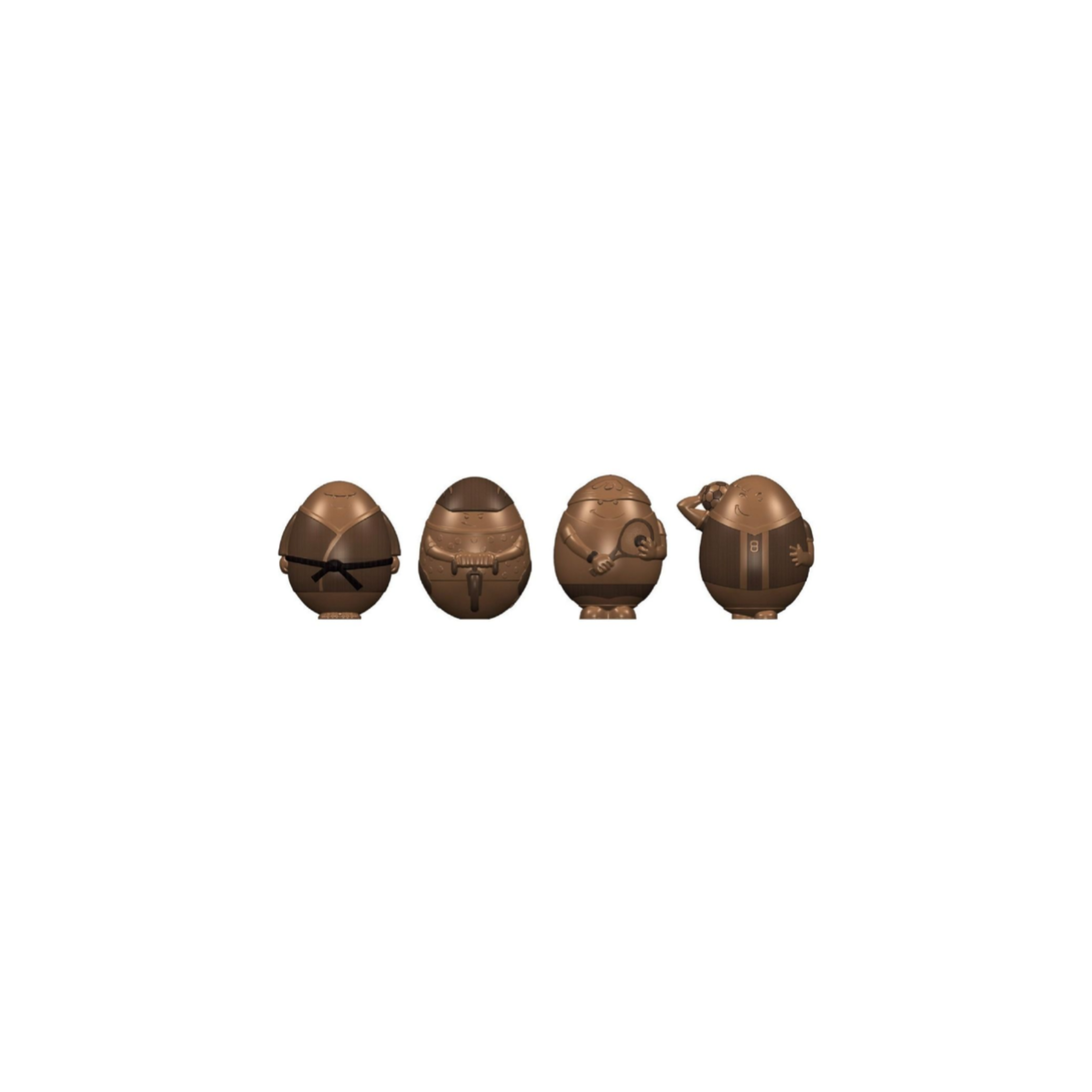 Mallard Ferrière - Moule à chocolat 4 Mini Oeufs Maillot de bain/Maillot de Rugby/Footbal/Basket