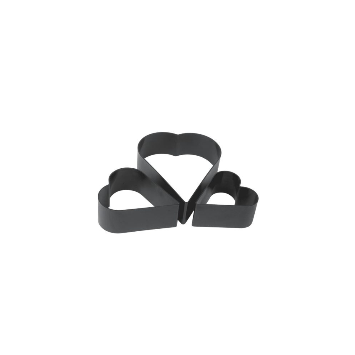 Lot de 3 cercles cœur noirs