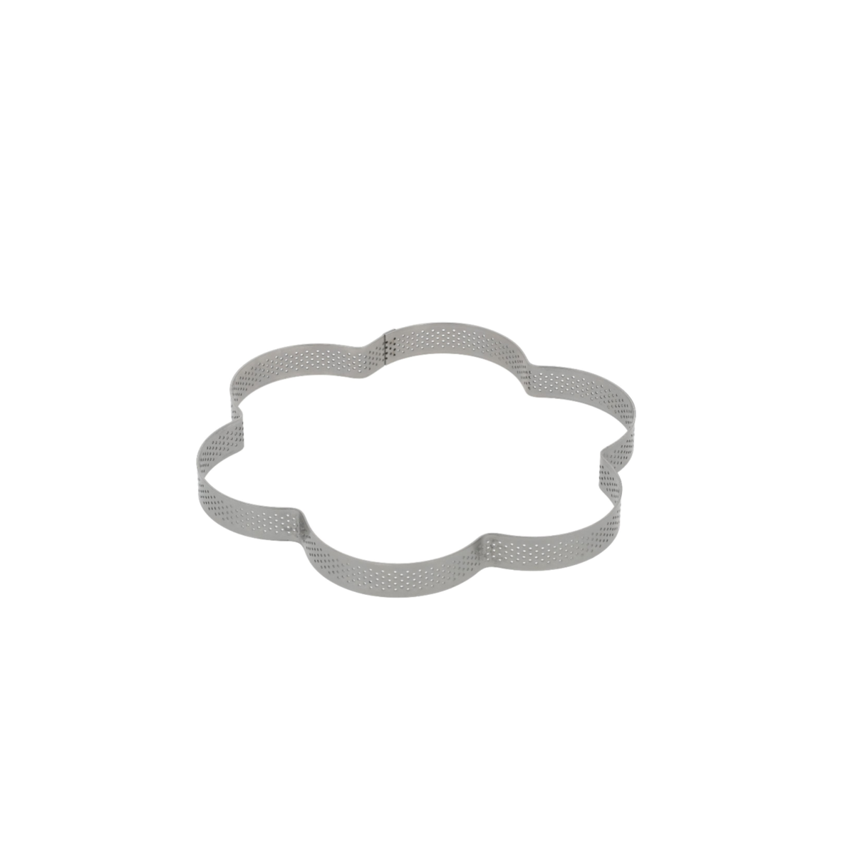 Cercle à tarte perforé forme fleur en inox pour pâtisserie
