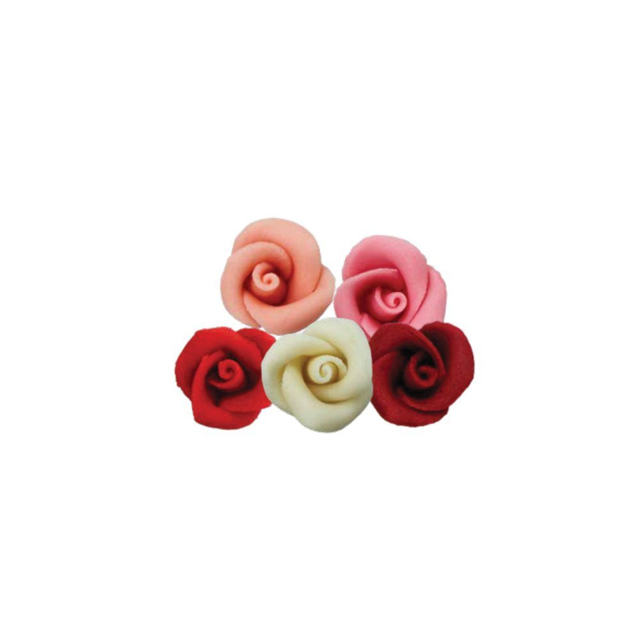 Mallard Ferrière - 35 roses assorties en pâte d'amande - Ø 35 mm