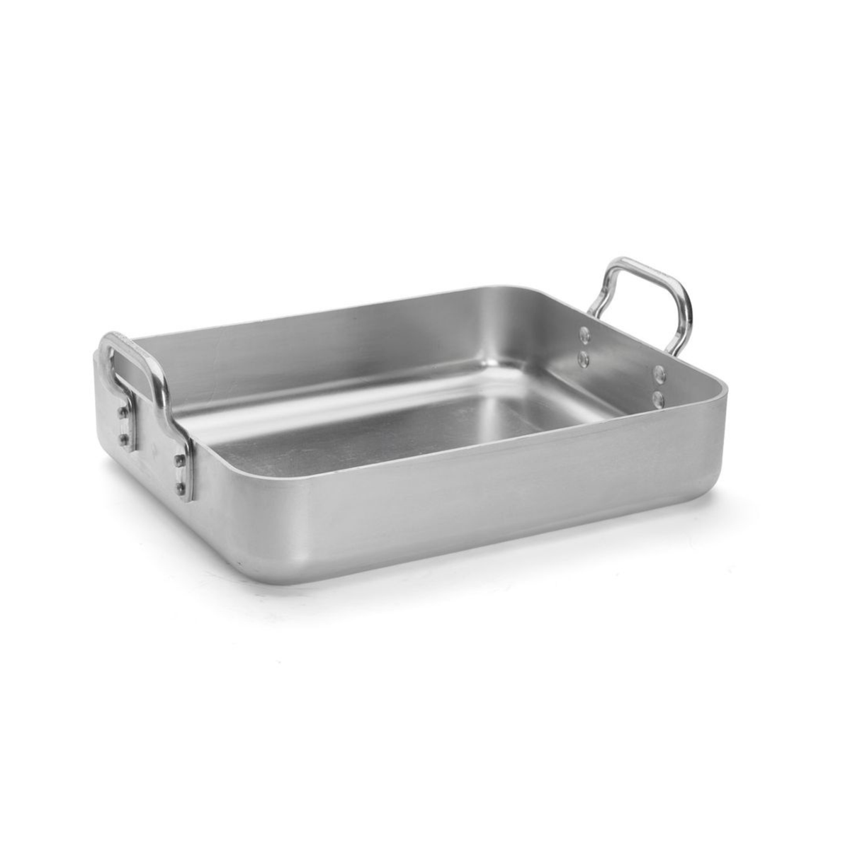 Plat à rôtir rectangulaire en inox avec deux anses