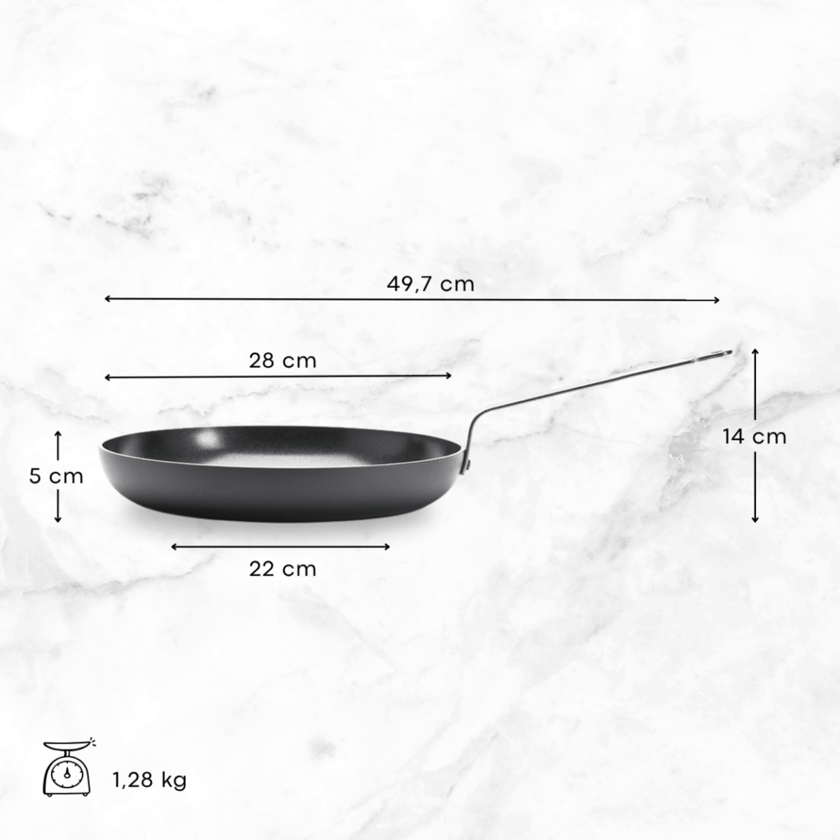 Dimensions poêle De Buyer Ceranoa 28 cm