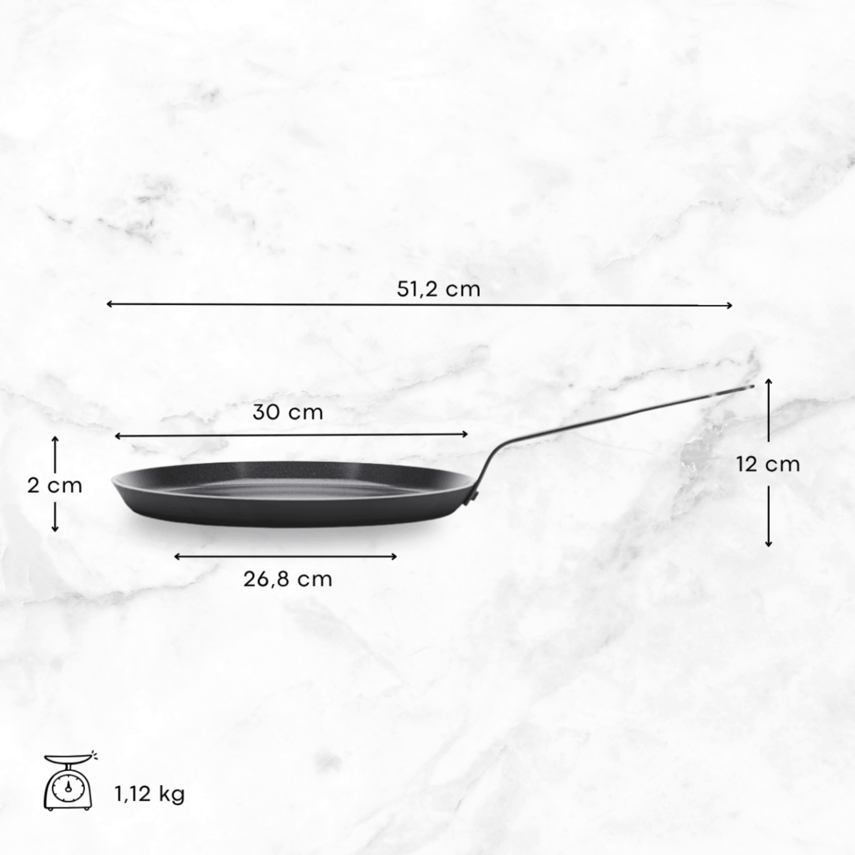 Dimensions crêpière de Buyer 30 cm