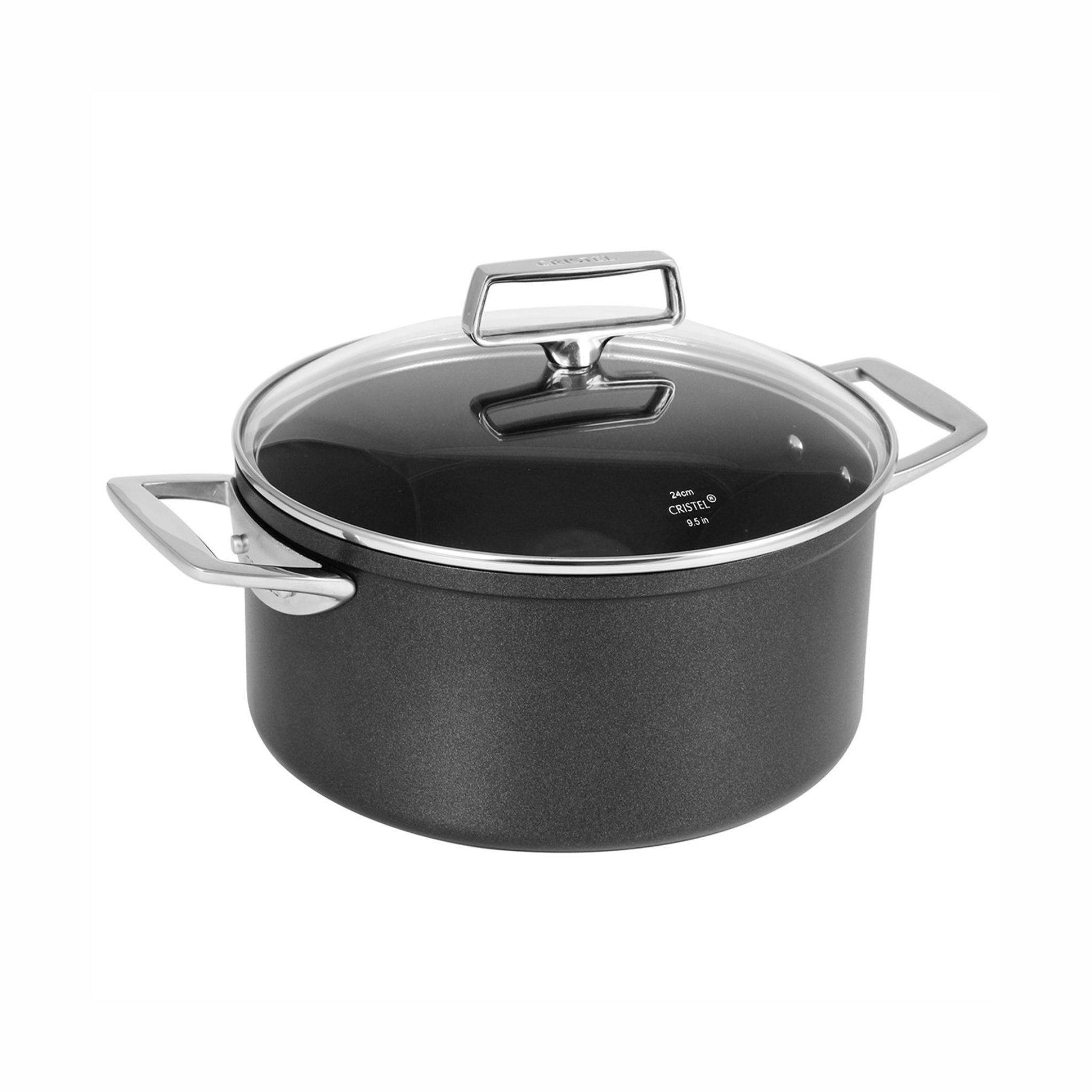 Cristel - Faitout antiadhésif en aluminium avec couvercle Ø 24 cm