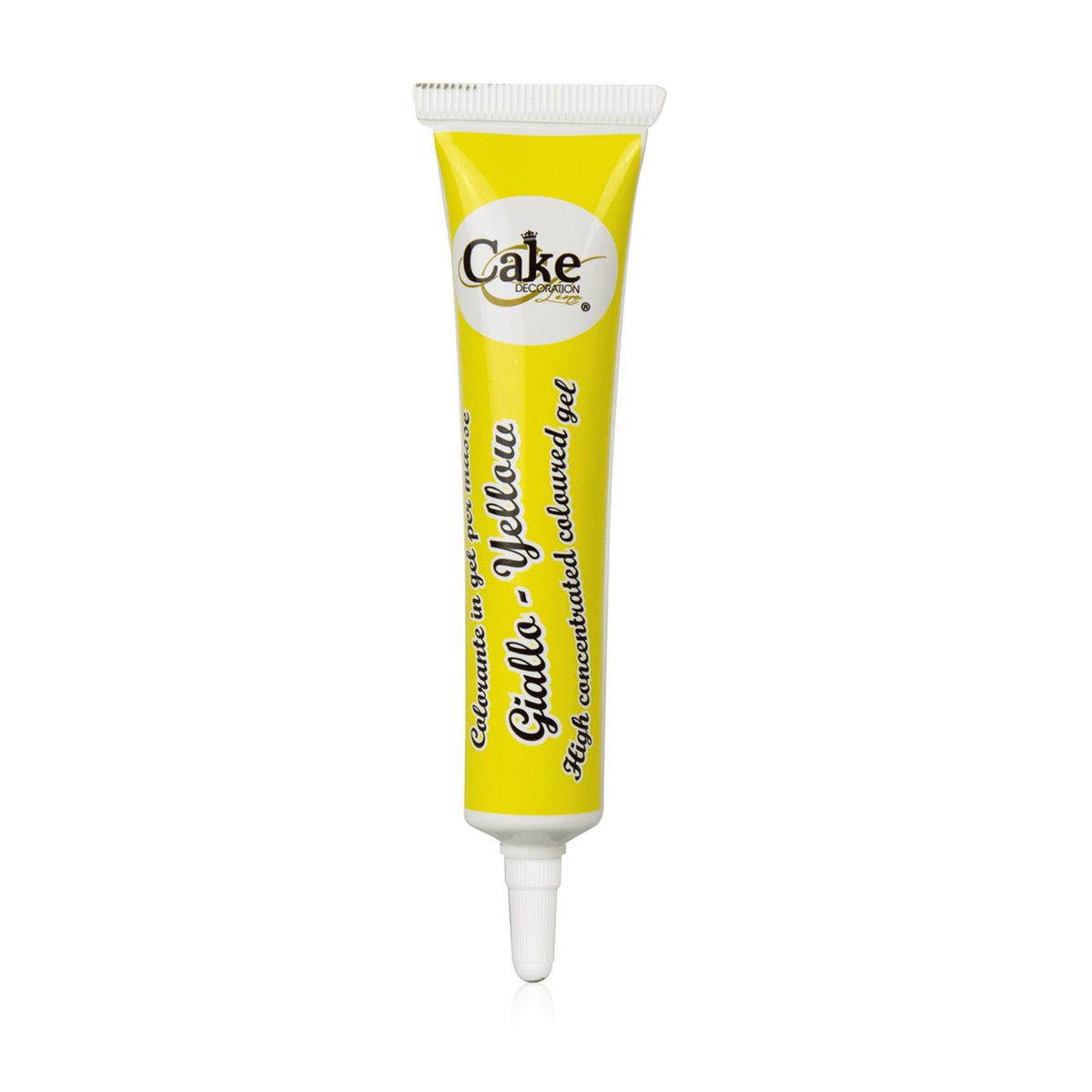 Gel colorant alimentaire concentré jaune en tube pour décoration de gâteaux et pâtisseries
