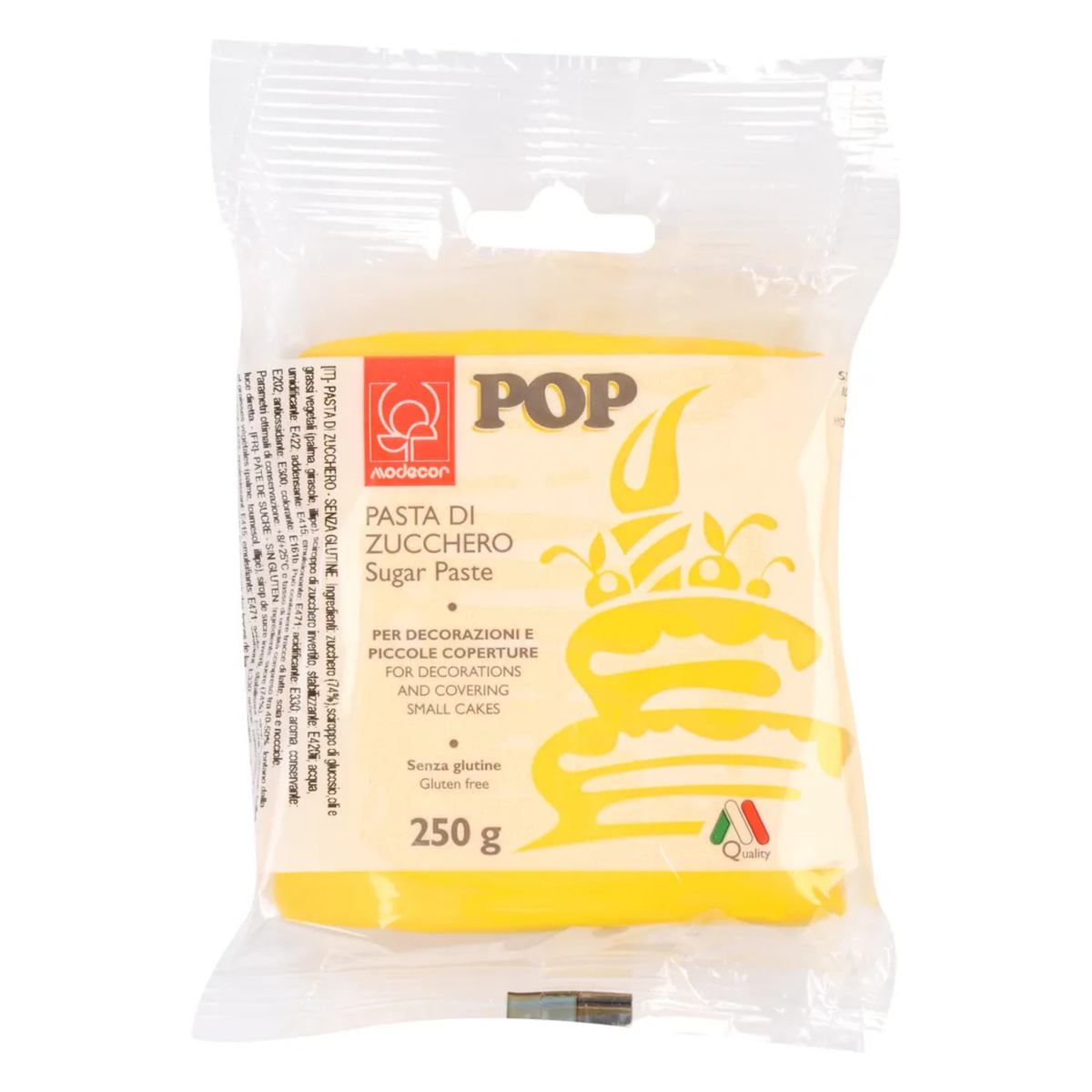 sachet de pâte à sucre jaune