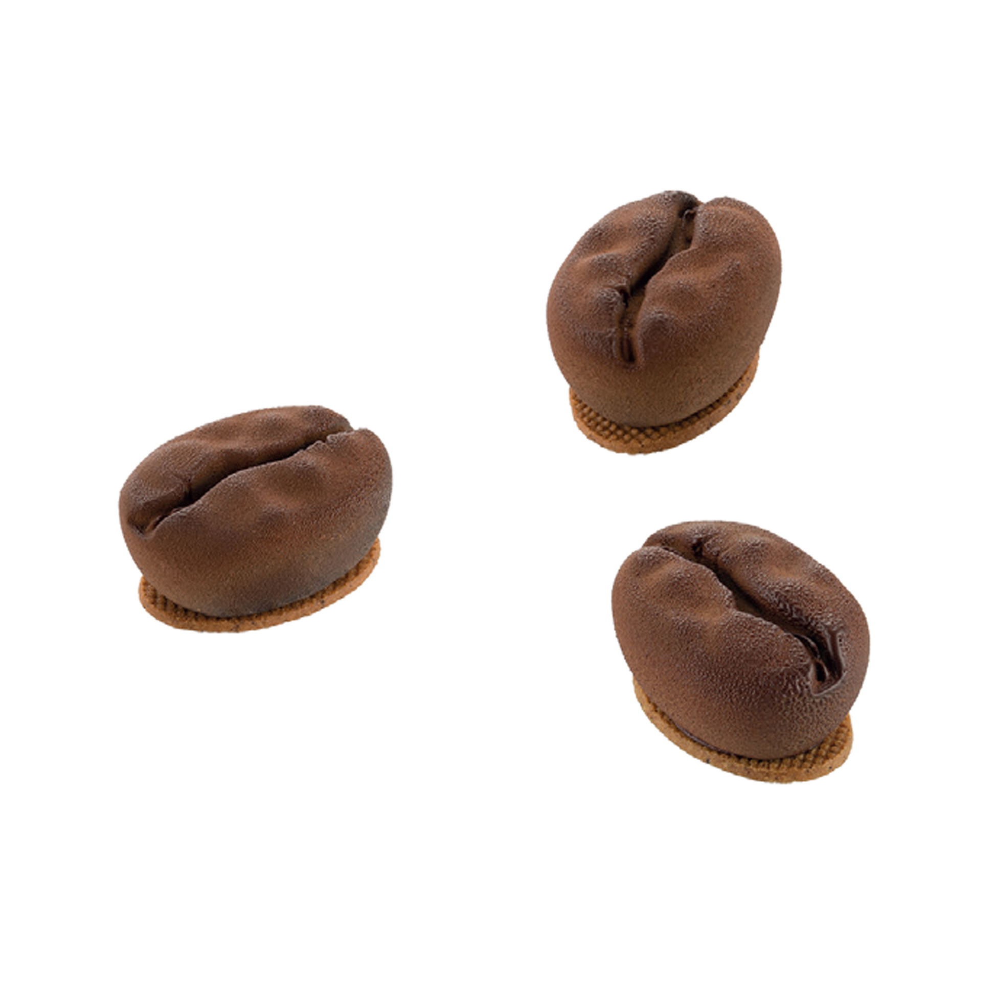 Entremets en forme de grains de café
