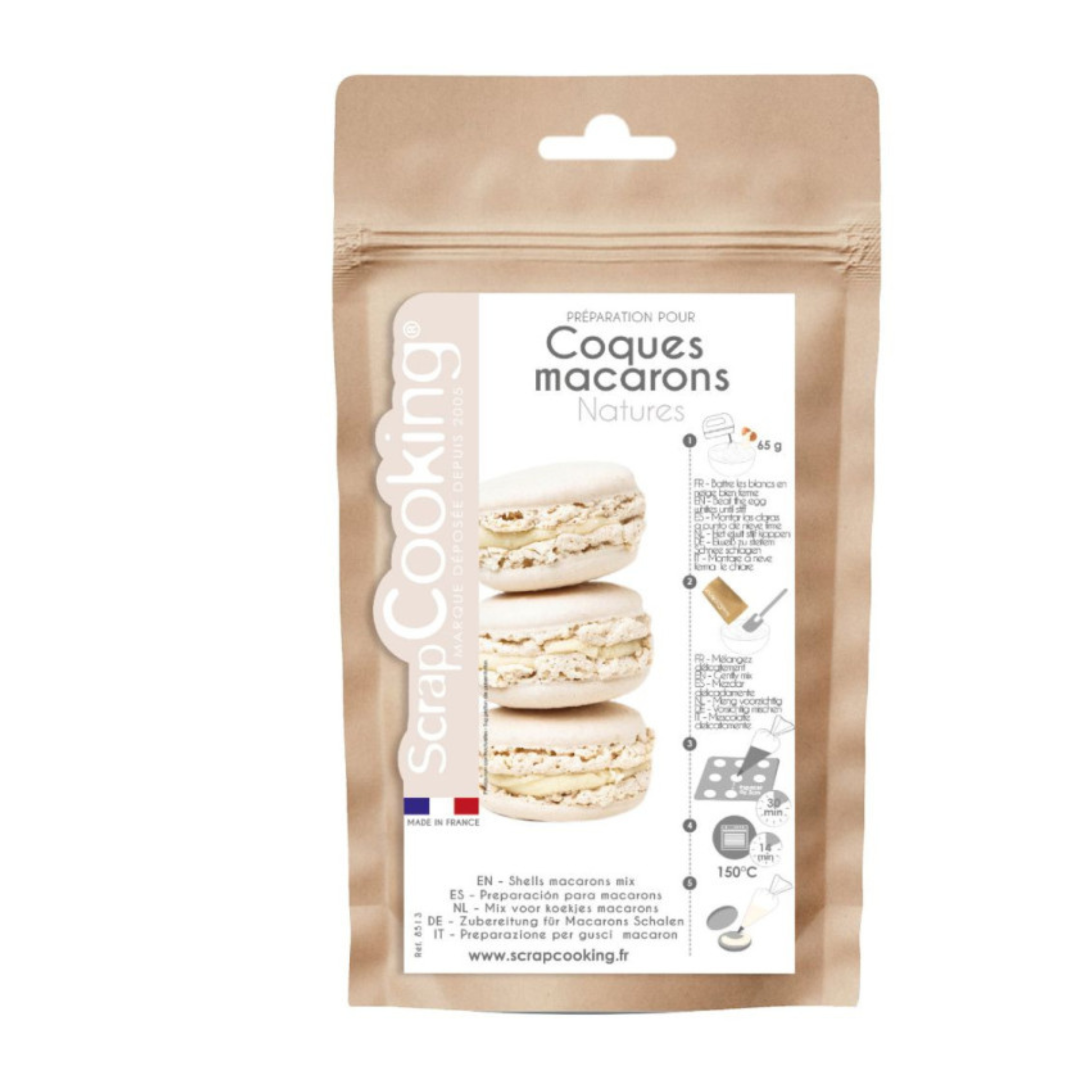 ScrapCooking - Préparation Coques de Macarons Nature 200 g