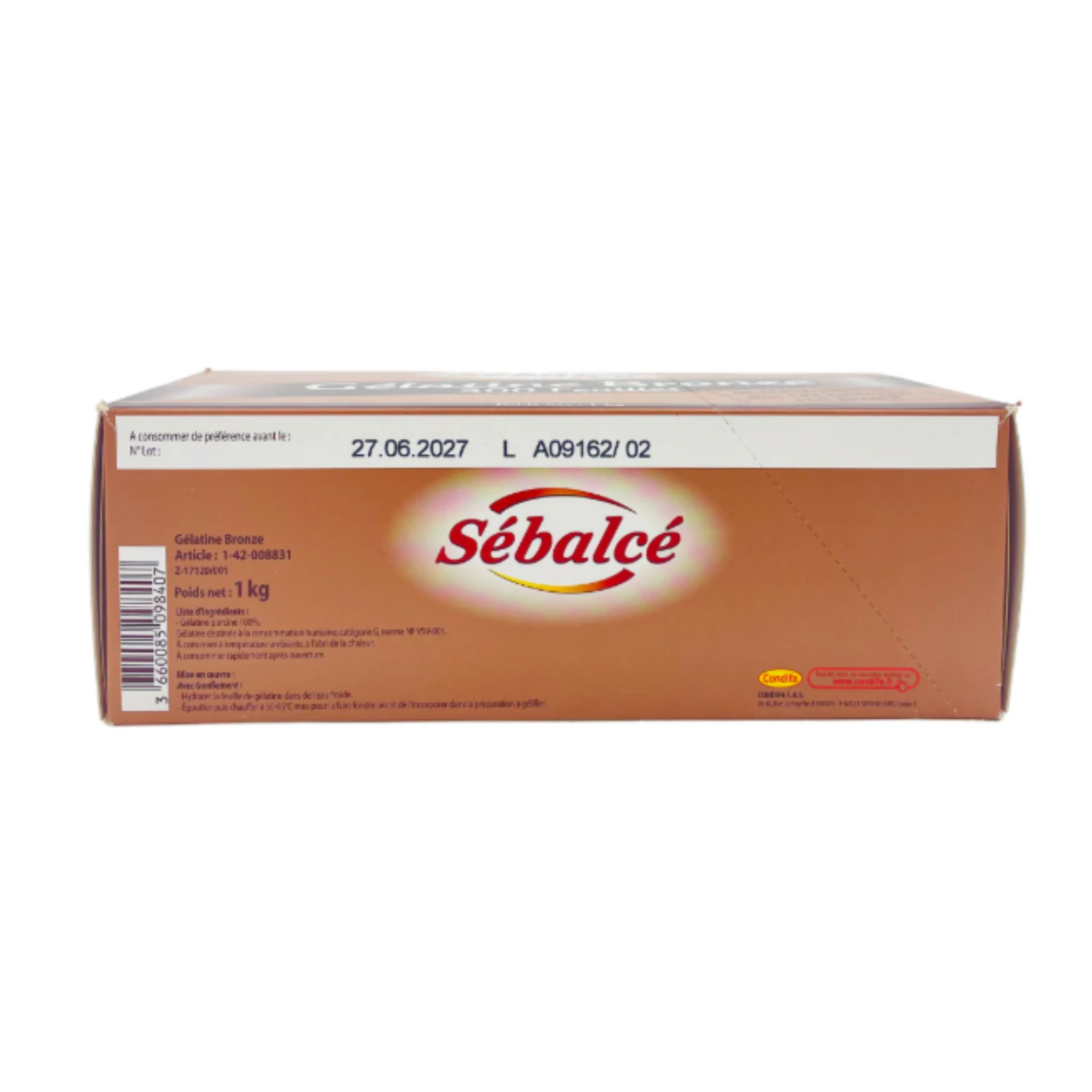 Sébalcé - Gélatine en Feuilles Bronze 1 kg (300 feuilles)