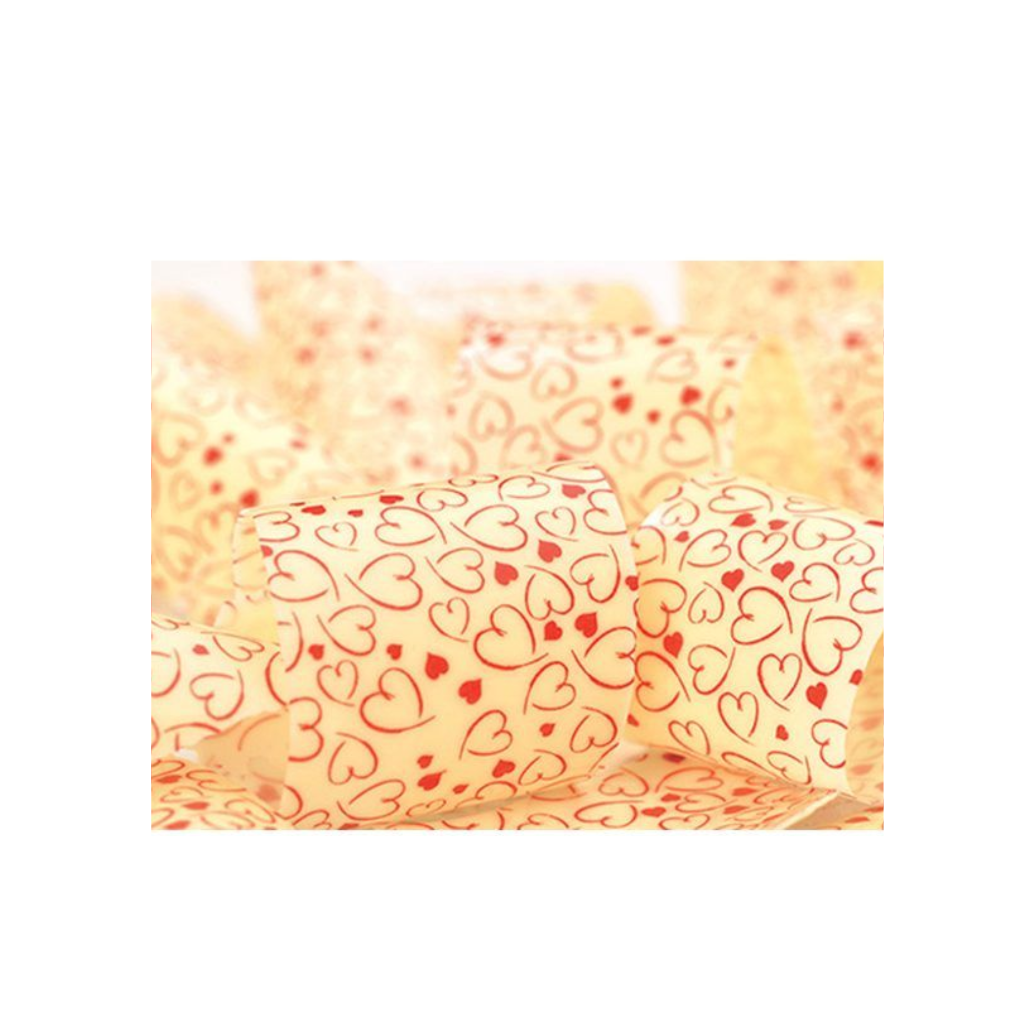 Mallard Ferrière - Sachet de 10 feuilles transfert pour chocolat 340 x 265 mm - Coeurs Rouges