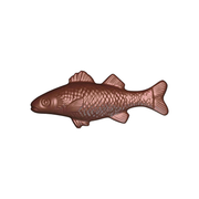 Moulage en chocolat en forme de poisson avec écailles et nageoires détaillées
