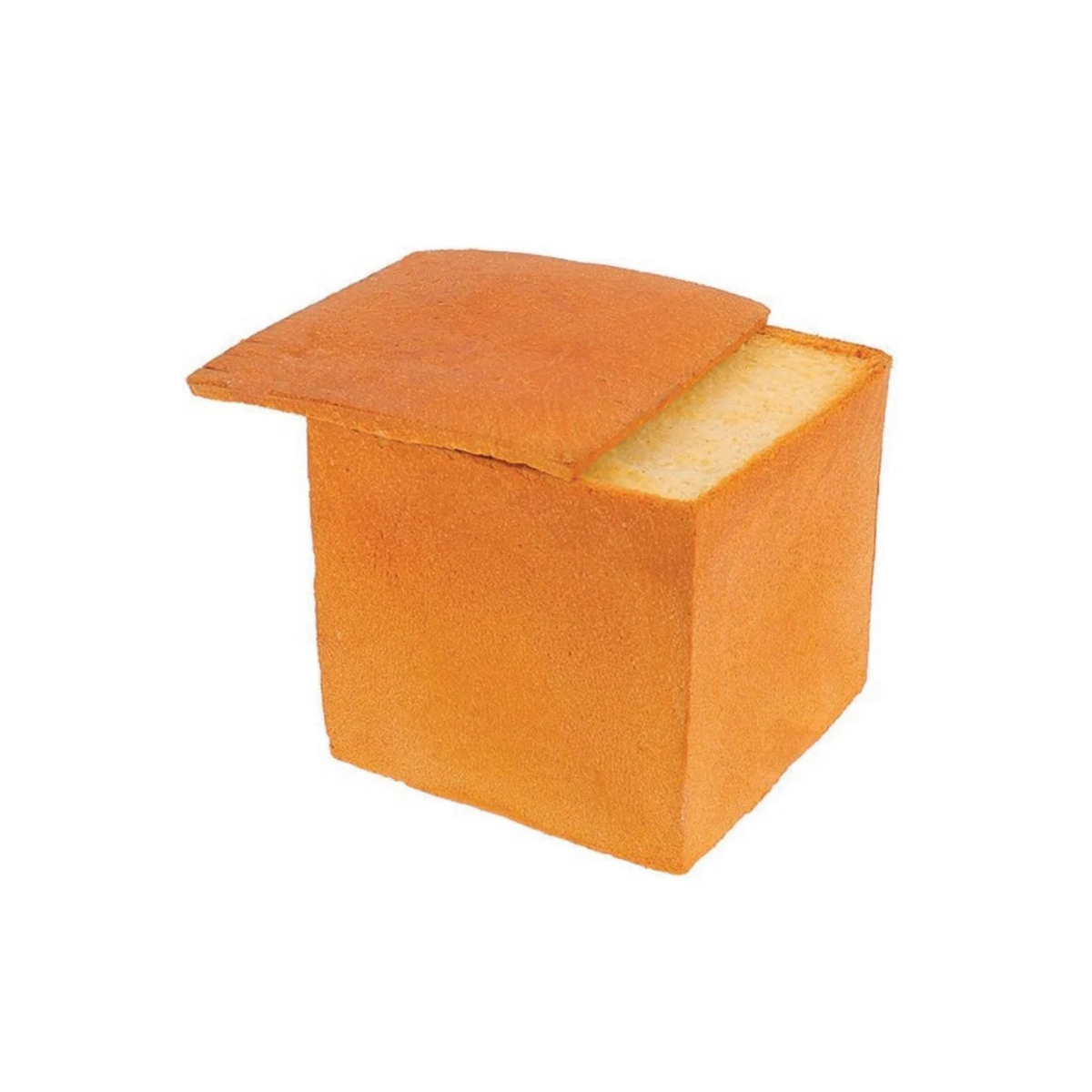Pain de mie carré avec croûte supérieure retirée