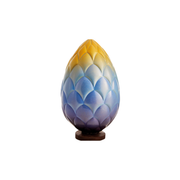 Œuf en chocolat décoré d’écailles en relief