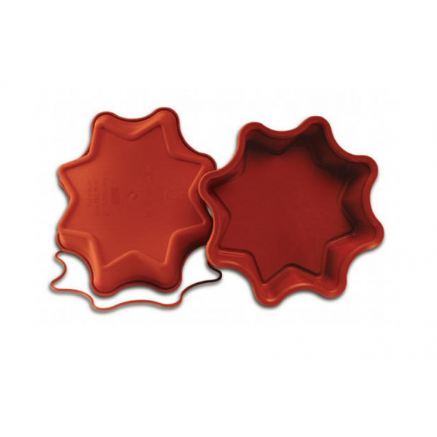 Silikomart - Moule silicone étoile à 8 branches Ø260 1800ml