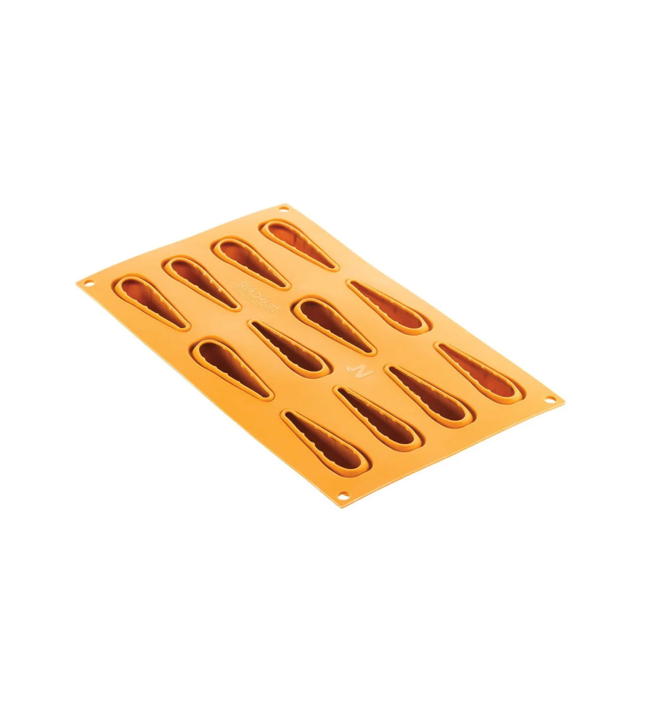 Silikomart - Moule Silicone Décor Carotte 7,8 x 2,3 x H 2,3 cm (x12) Naturae