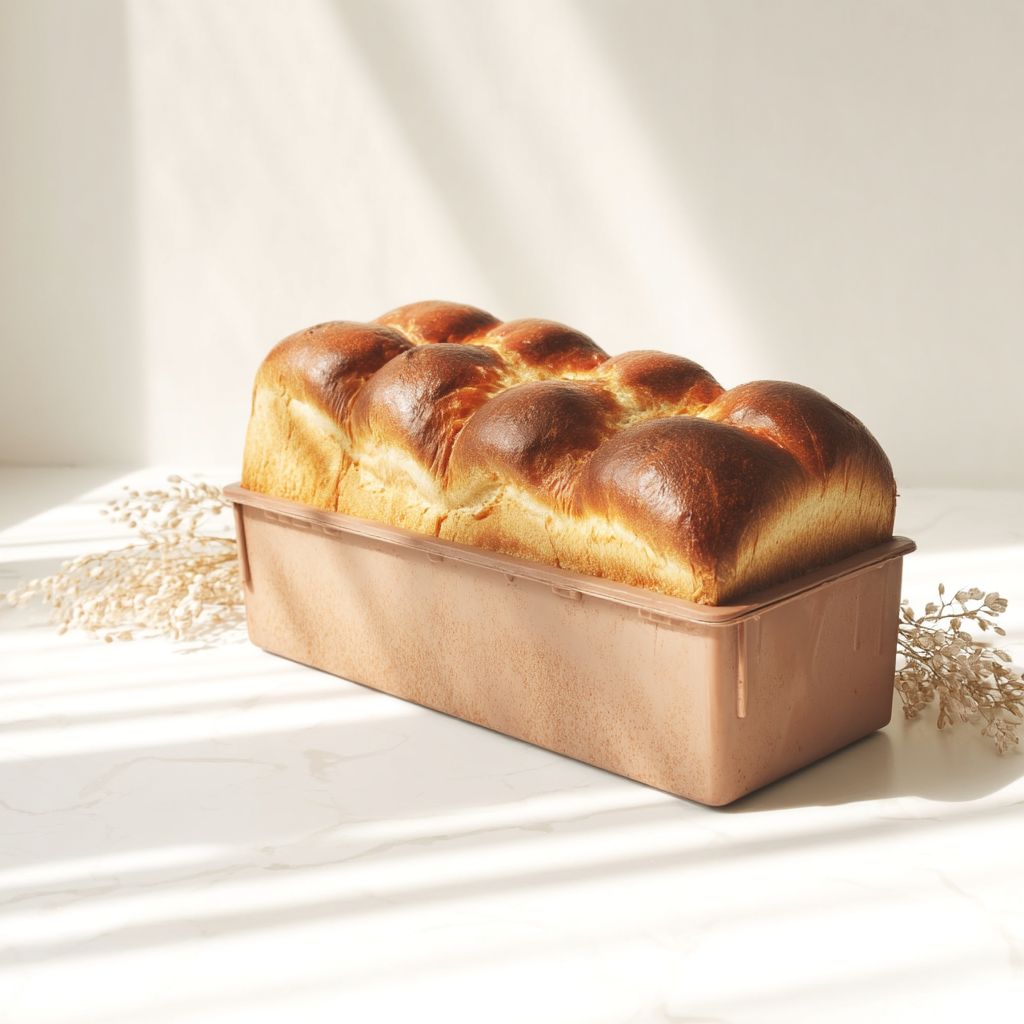 Moule à pain rectangulaire avec brioche dorée maison