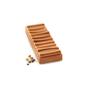Entremets rectangulaire avec décor ondulé au caramel