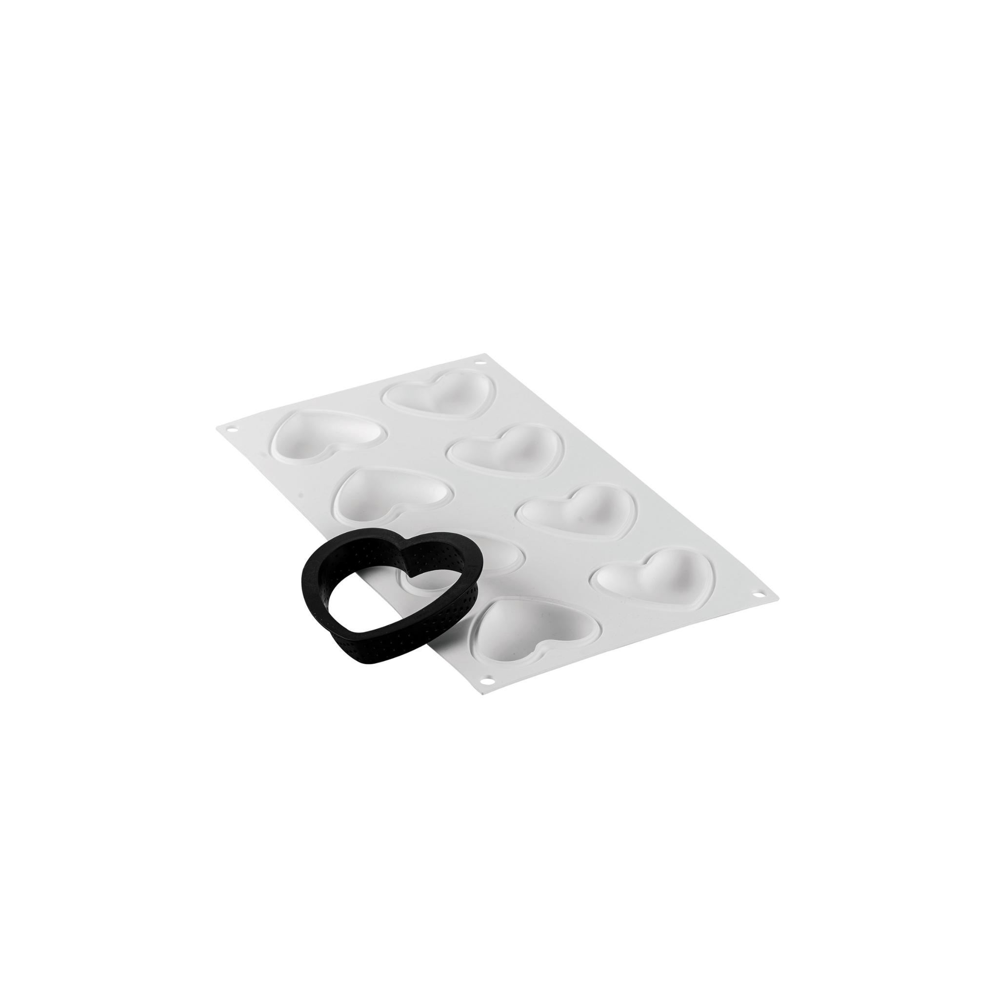 Silikomart - Kit Moule Silicone 8 tartelettes Coeur 30ml