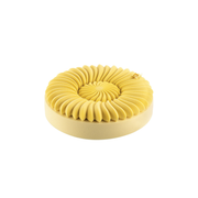 Entremets rond jaune à décor tourbillon