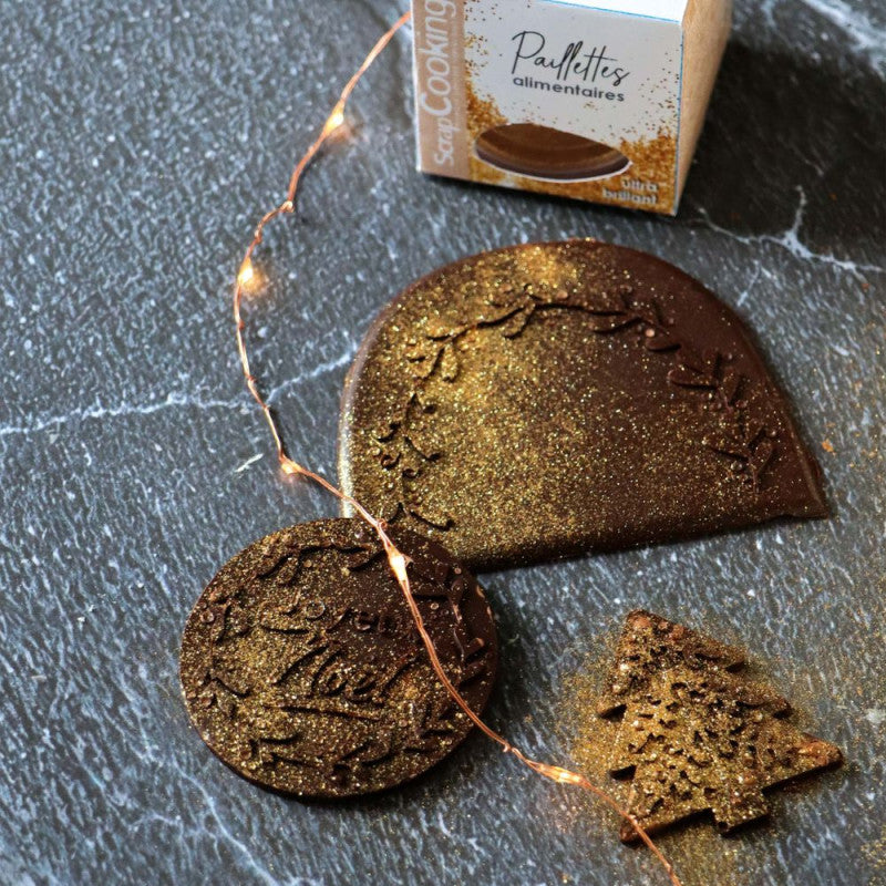 ScrapCooking - Paillettes alimentaires en poudre doré - 5g