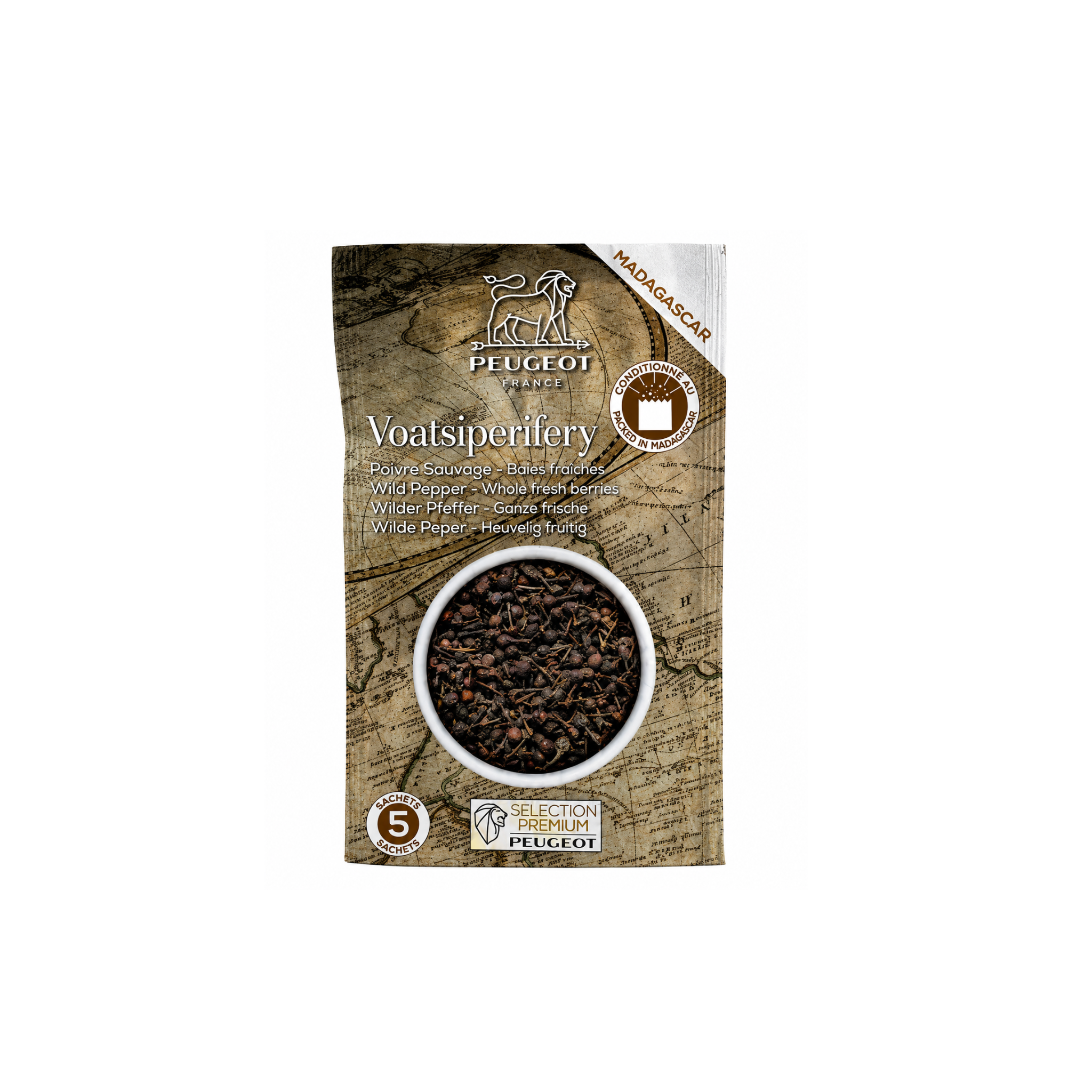 Peugeot - 3 Sachets Poivre Sauvage de Voatsiperifery - 60g