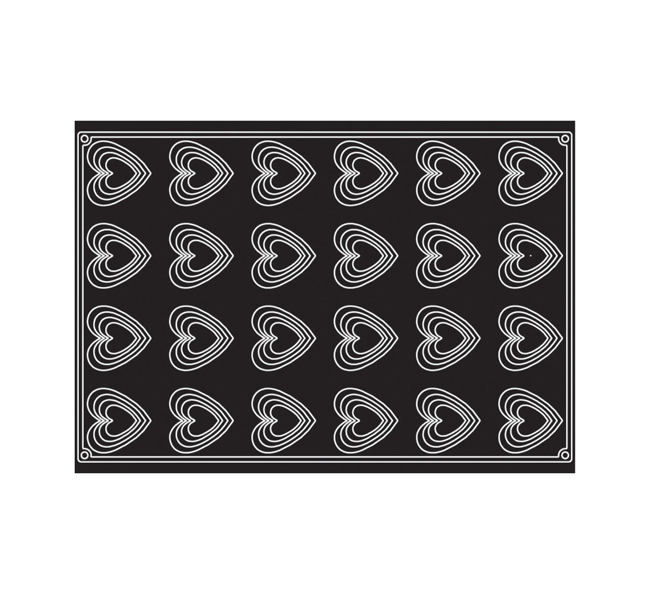 Pavoni- Moule silicone 24 Coeurs Love - 110 ml