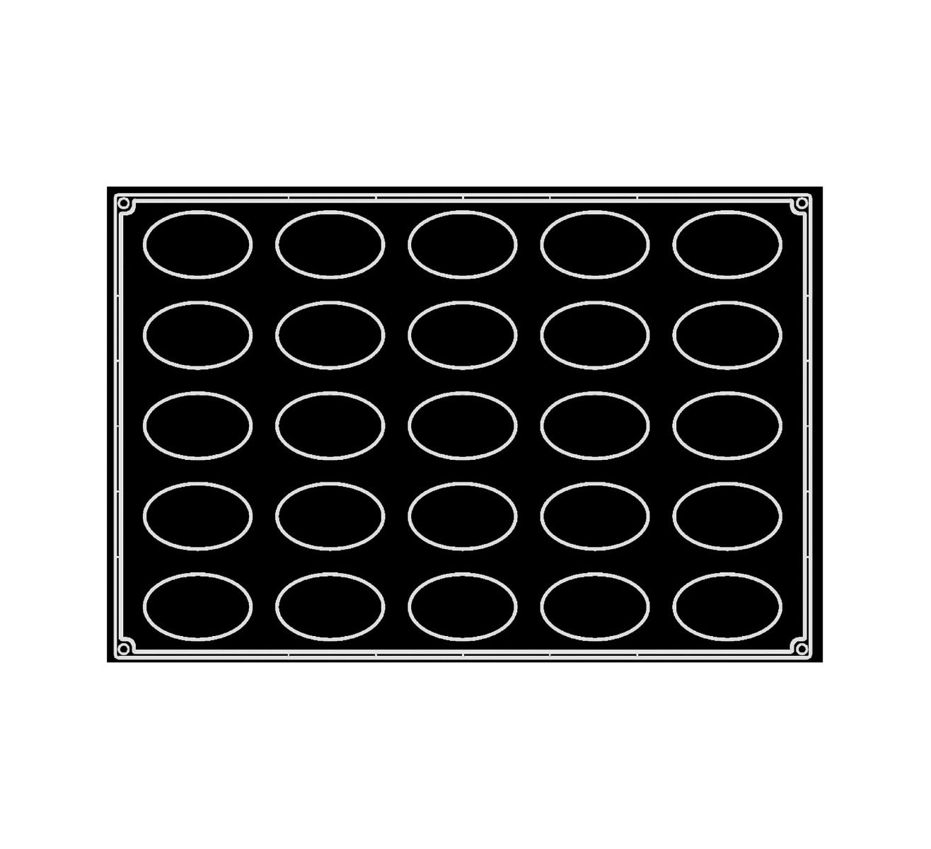 Pavoni - Moule silicone 25 Ovales - 100 ml