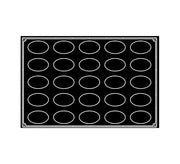 Pavoni - Moule silicone 25 Ovales - 100 ml