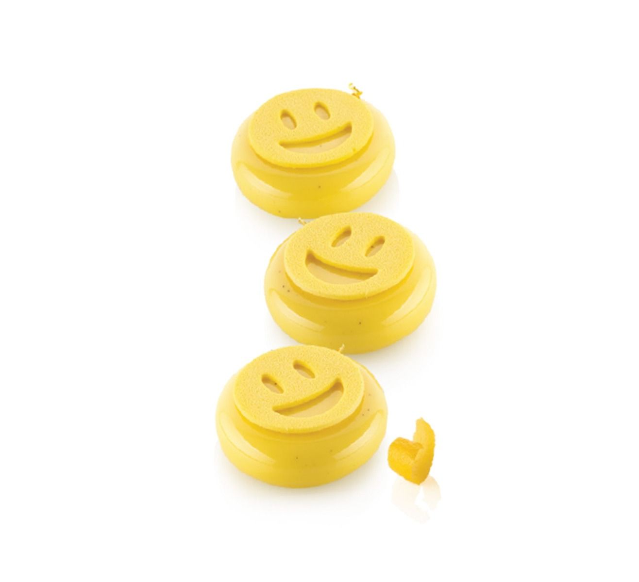 Silikomart - Tapis décor silicone 7 Smileys - Ø 50 mm