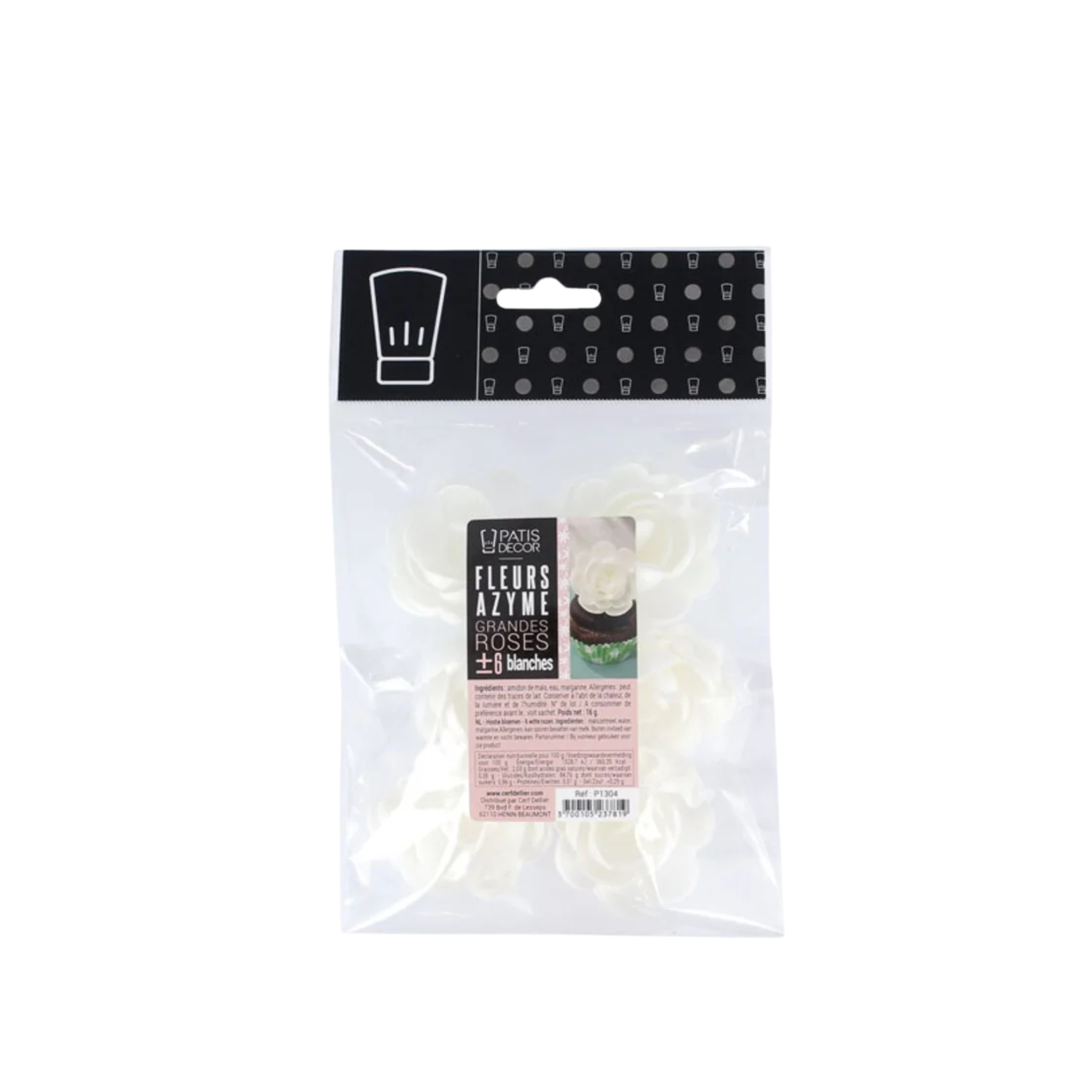PatisDécor - Grandes roses en azyme Ø 5 cm - (x6)