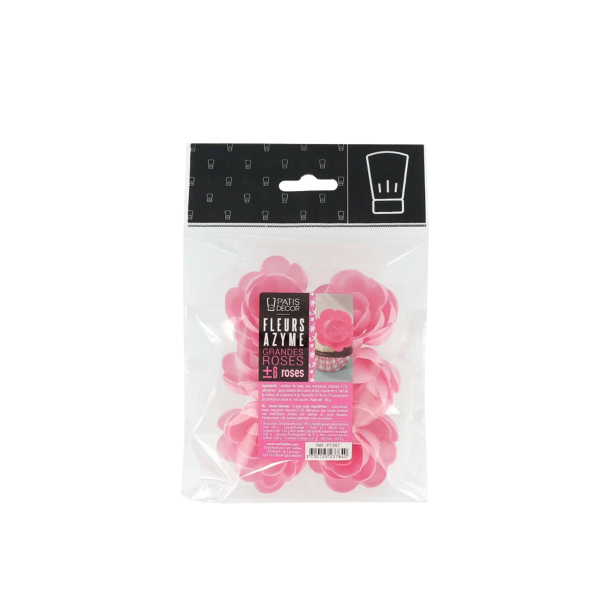 PatisDécor - Grandes roses en azyme Ø 5 cm - (x6)