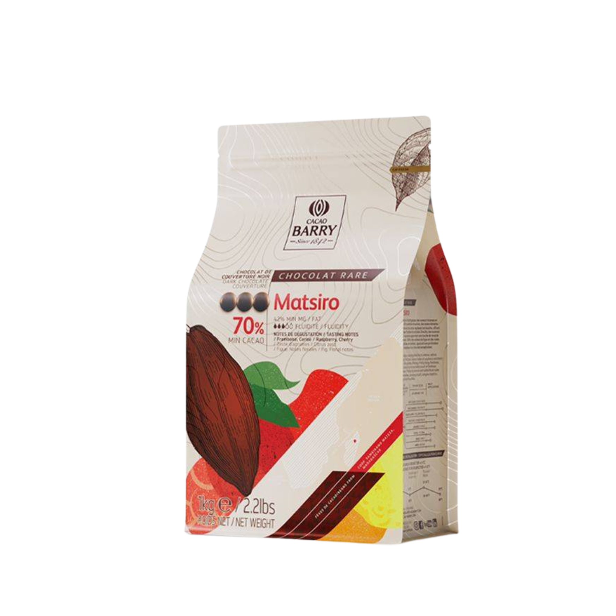 Cacao Barry - Chocolat noir Matsiro 70% - 1kg