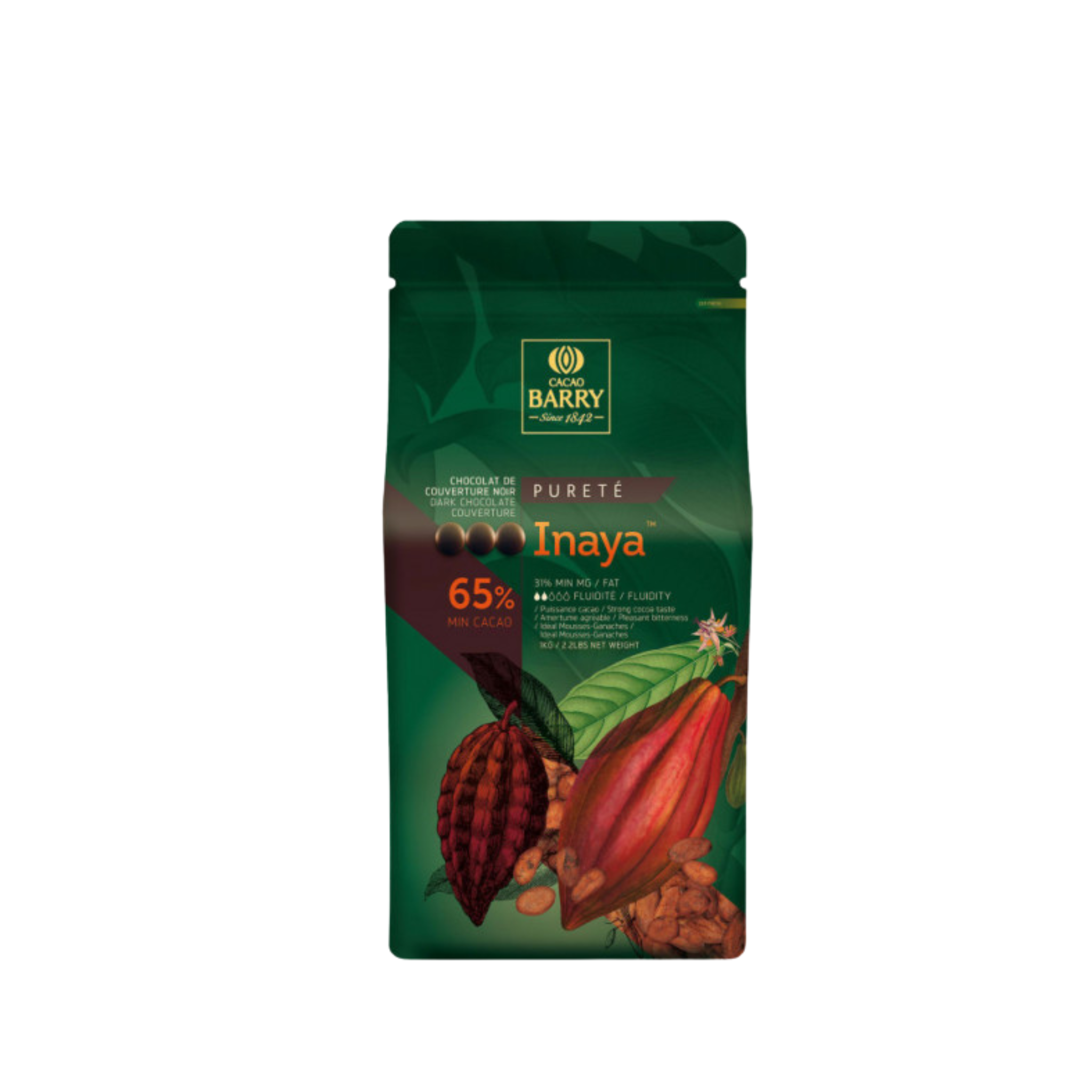 Cacao Barry - Chocolat noir Inaya 65% - 1kg