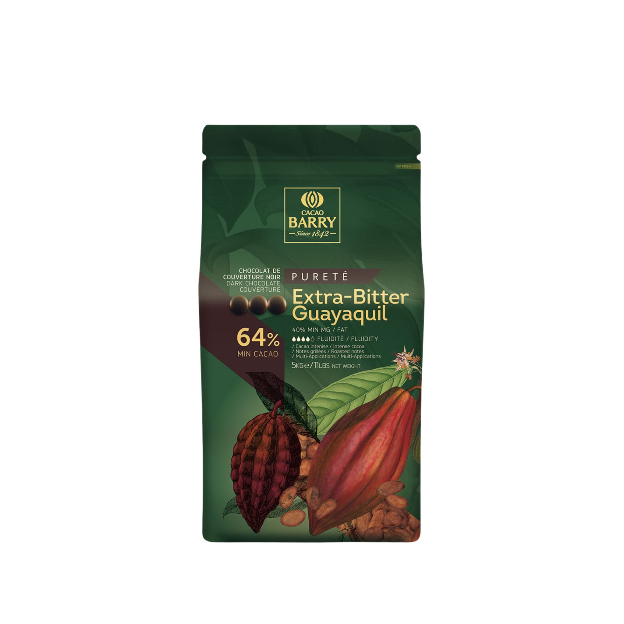 Cacao Barry - Chocolat noir Extra-Bitter Guayaquil pistoles - 5 kg