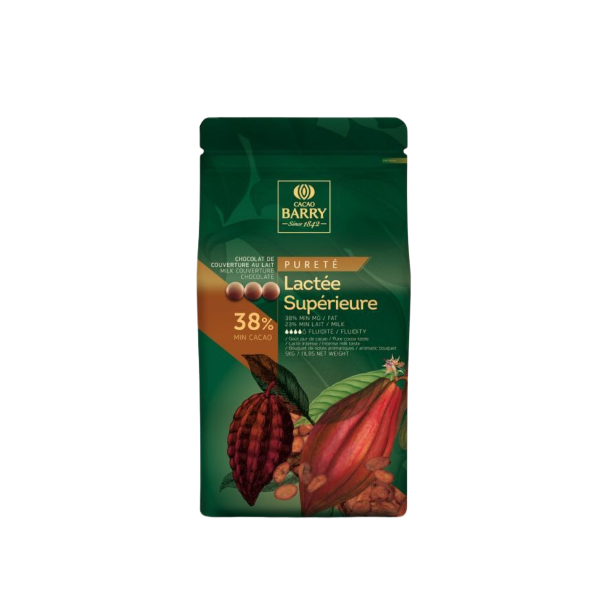 Cacao Barry - Chocolat lactée Supérieure 38% - 5kg