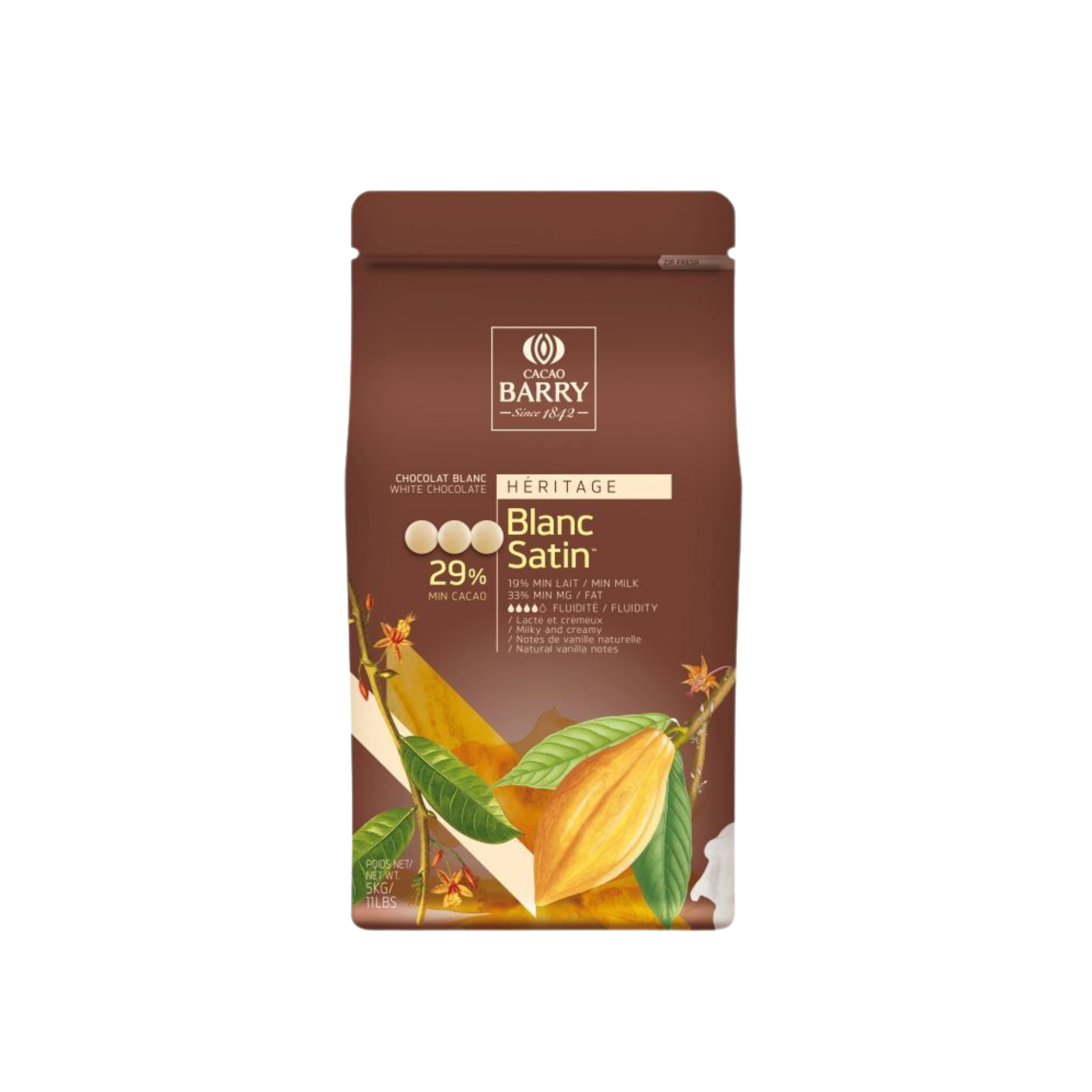 Cacao Barry - Chocolat Blanc satin 29% - 5kg