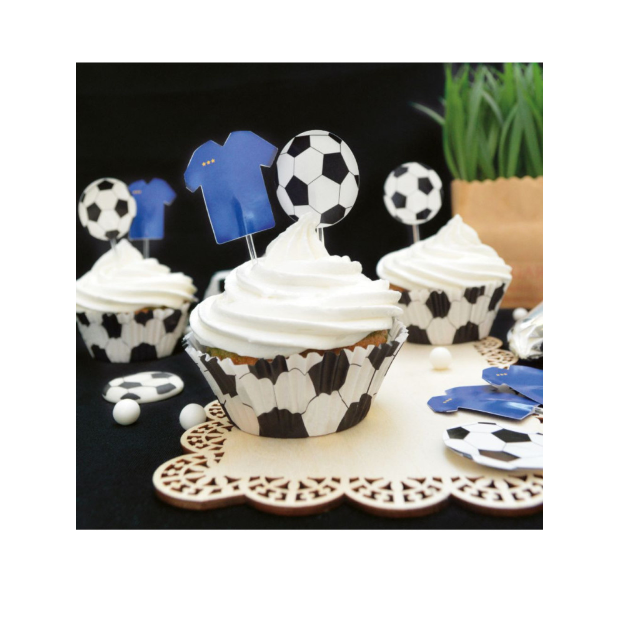 ScrapCooking - 24 caissettes + 24 cake toppers Football
